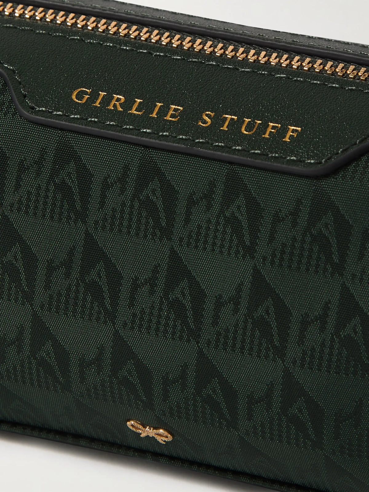 Girlie Stuff Textured Leather-trimmed Econyl-jacquard Cosmetics Case