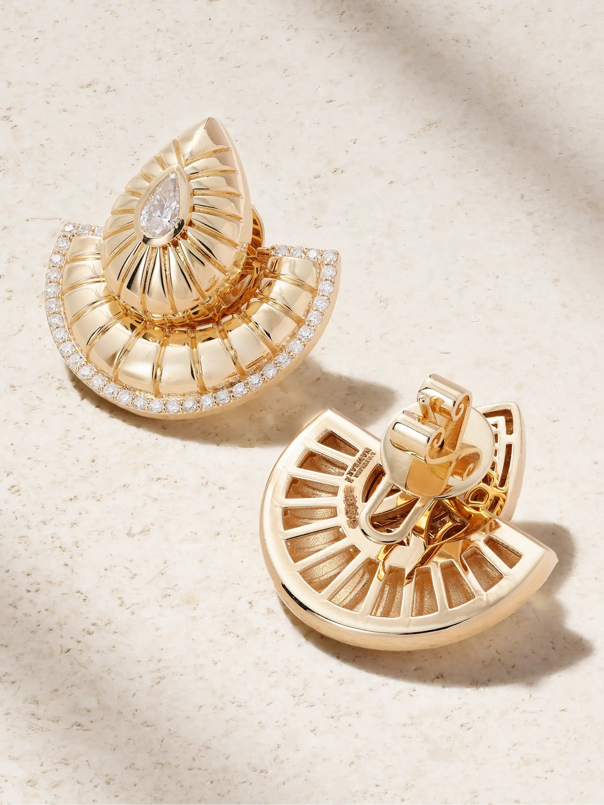 Bond Street Fan 18-karat Gold Diamond Earrings