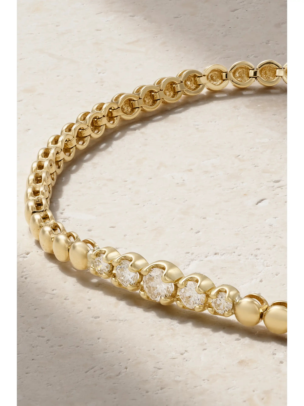 Mini 18-karat Gold Diamond Tennis Bracelet