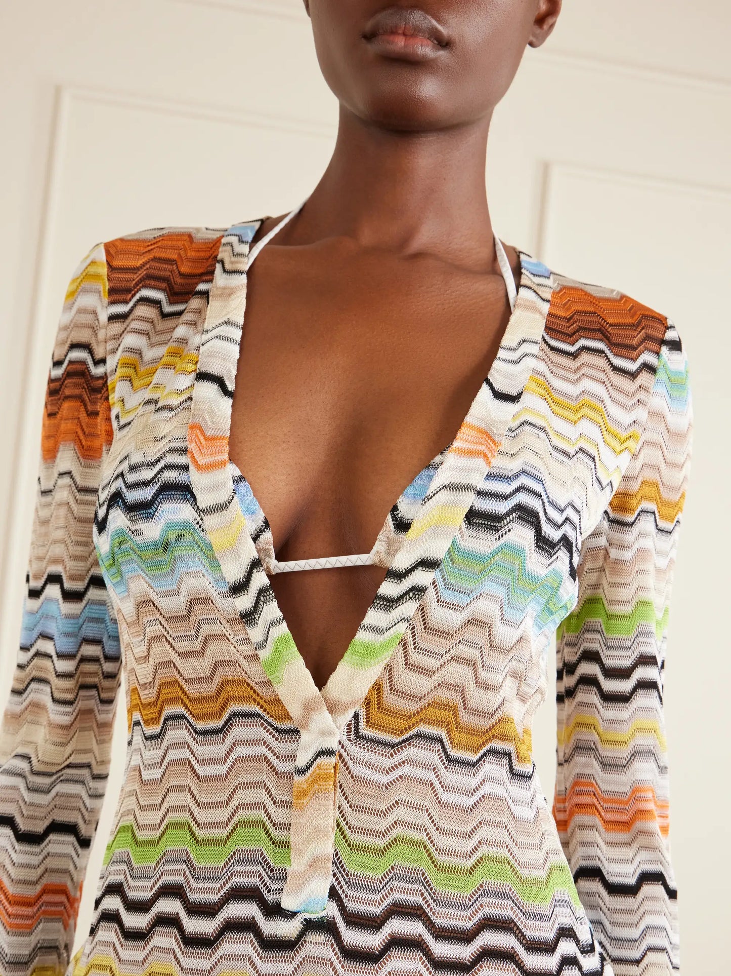 Striped Crochet-knit Coverup