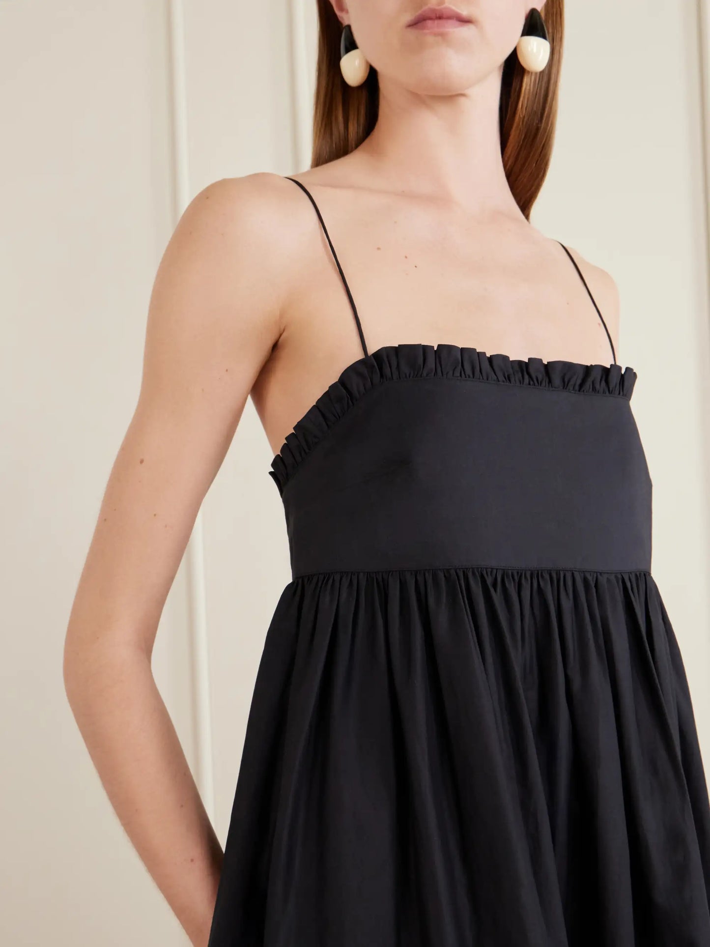 Empire Ruffled Cotton-poplin Midi Dress