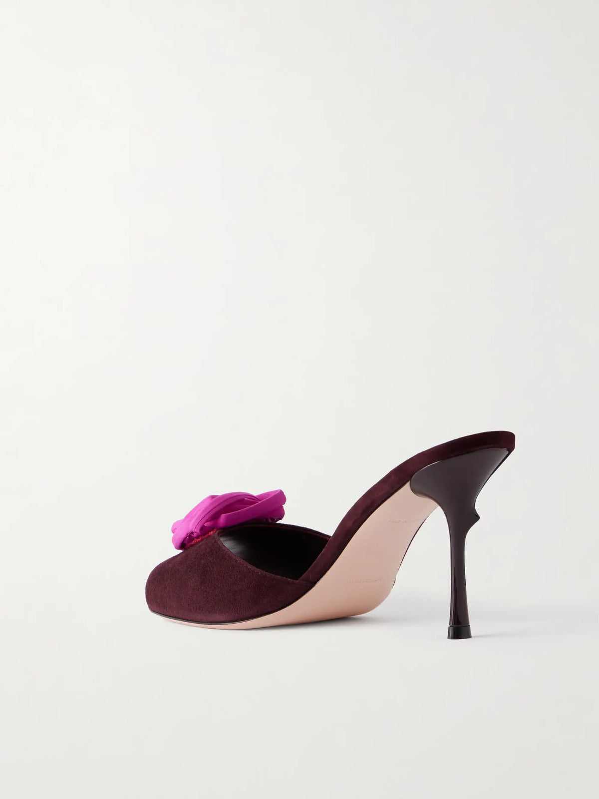 Epine Rose 85 Floral-appliquéd Suede Mules
