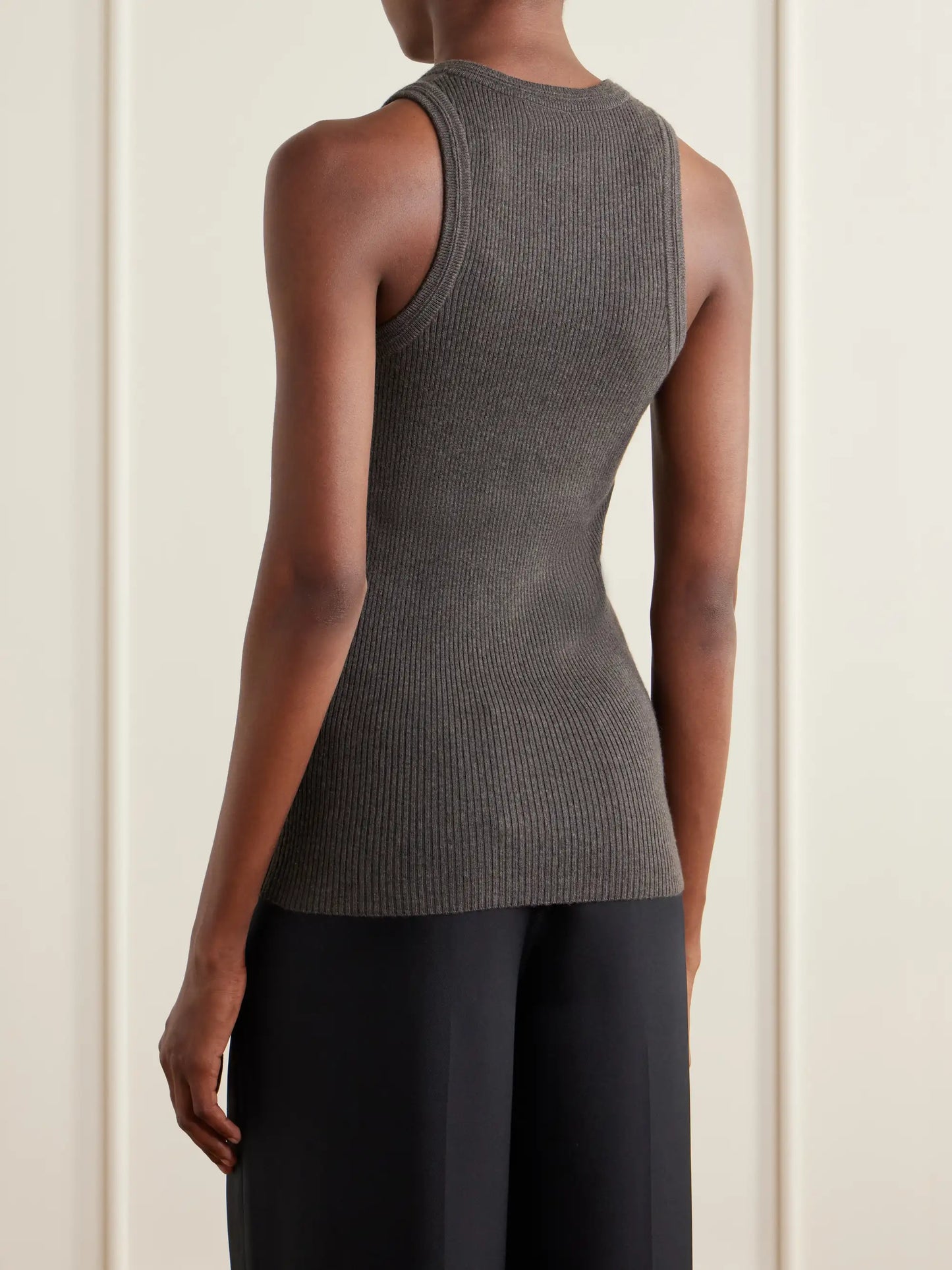 Amya Ribbed Cotton And Cashmere-blend Tank
