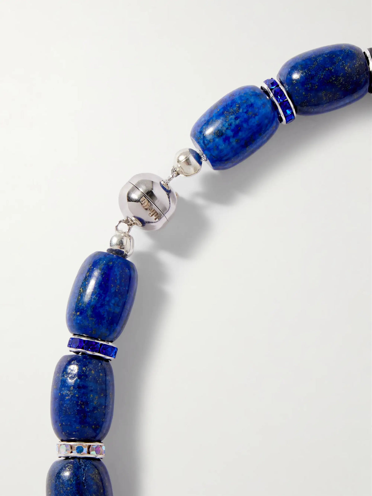 Donna Rhodium-plated, Lapis Lazuli, Crystal And Enamel Necklace