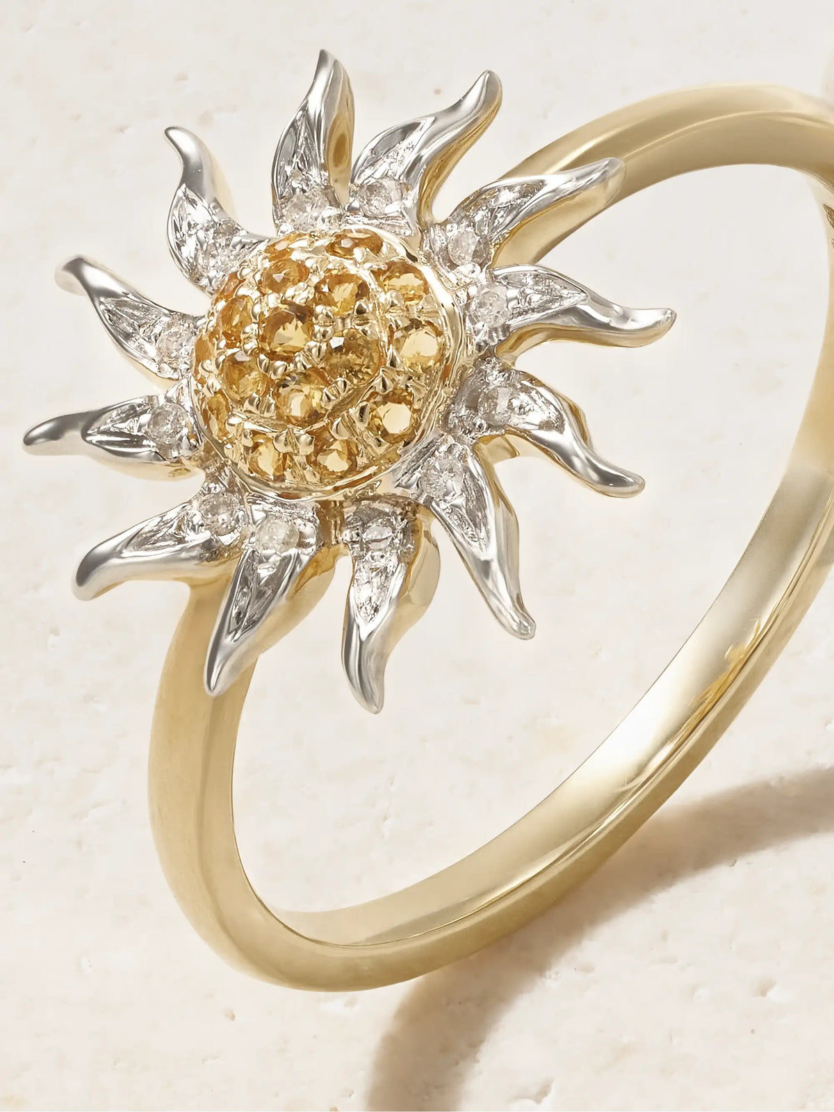 Mini Soleil 18-karat Yellow And White Gold, Diamond And Citrine Ring