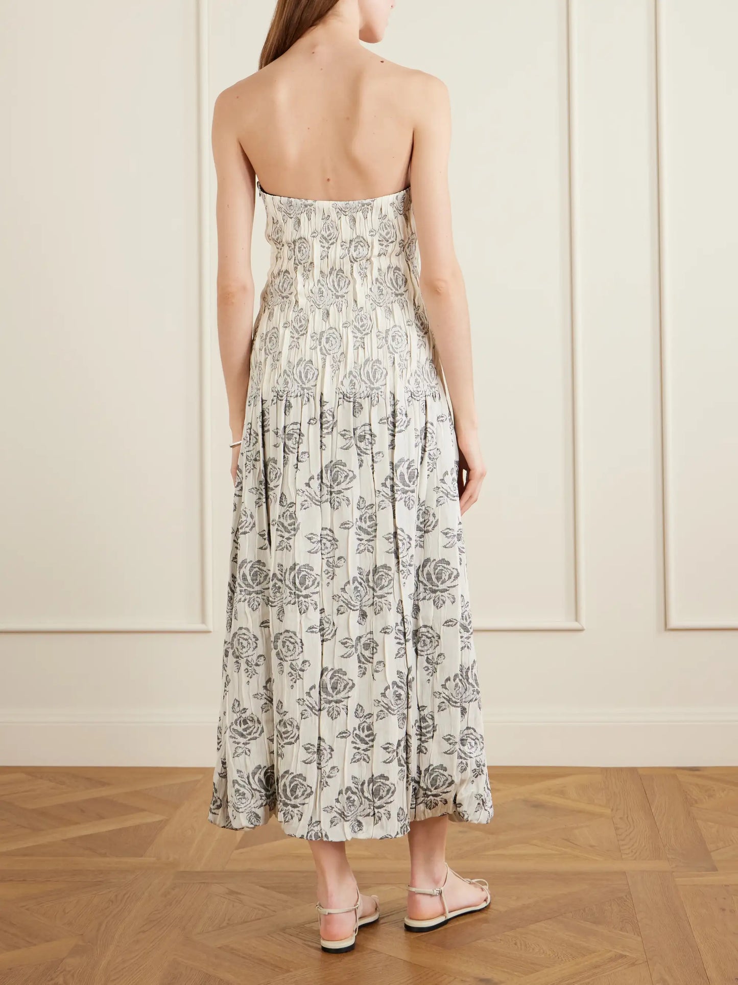 Blanche Floral-brocade Gown