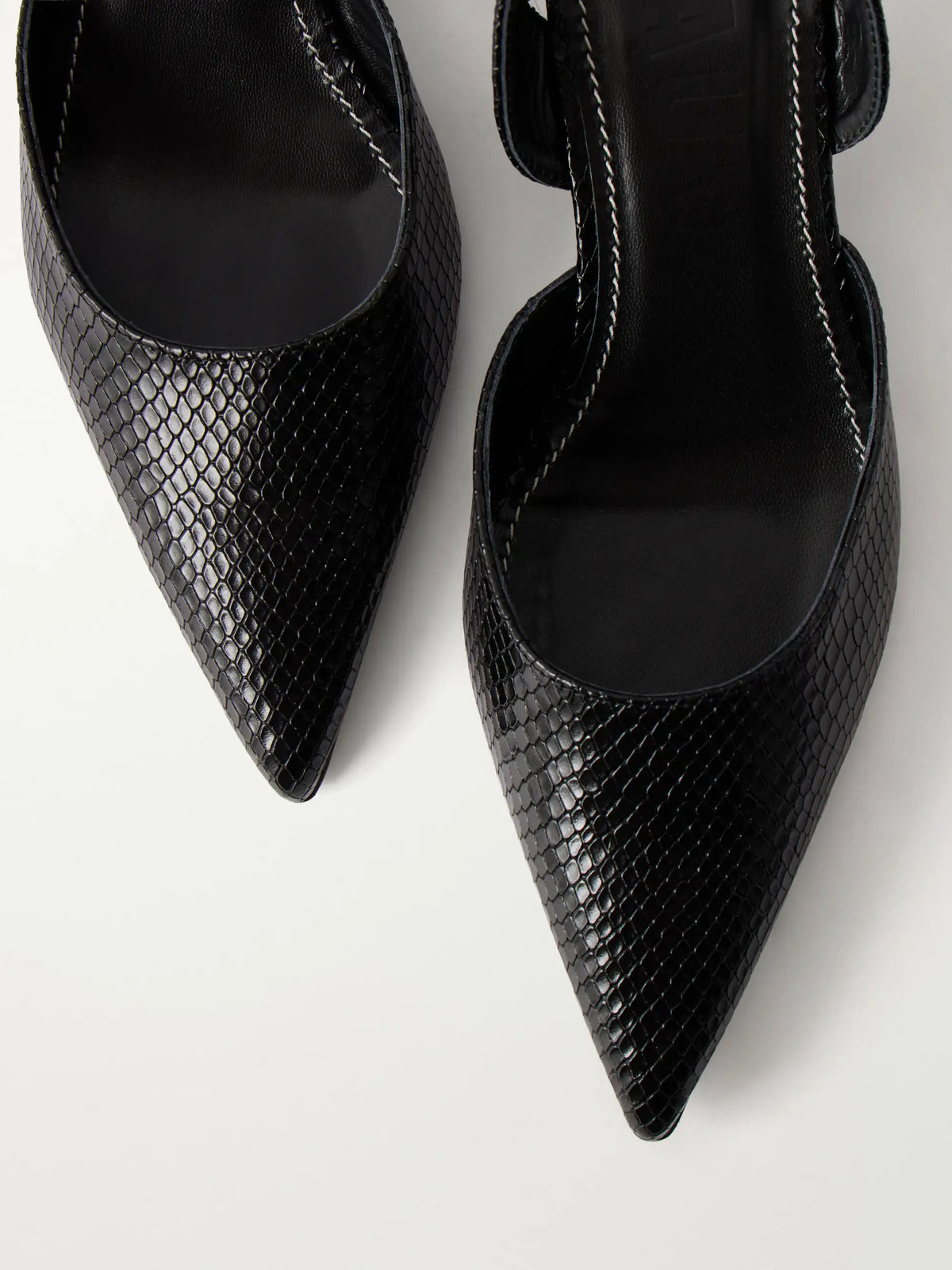 STAUD Sebastian Snake-effect Leather Pumps