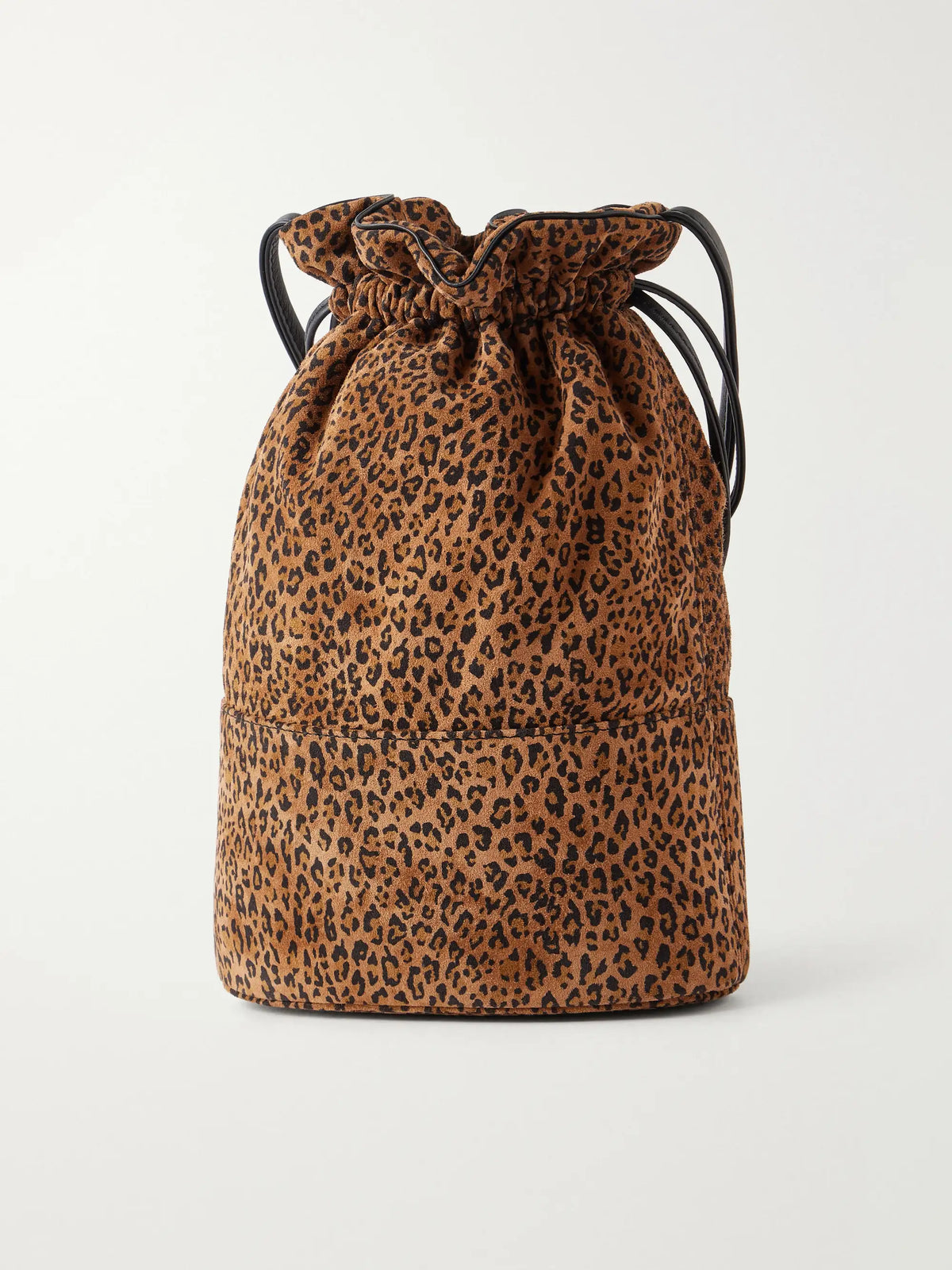 Hunting Season The Sac Tasseled Leopard-print Leather-trimmed Suede Bucket Bag