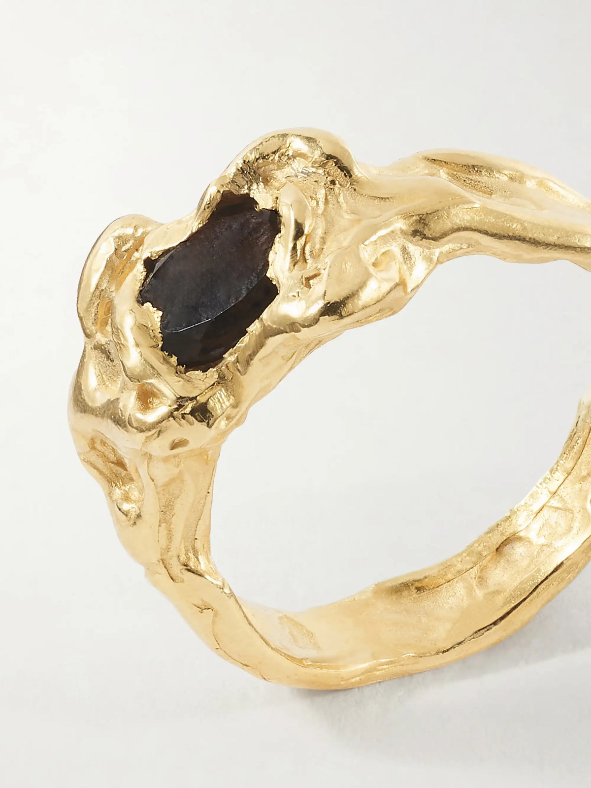 Ola Gold-plated Sterling Silver And Smoky Quartz Ring