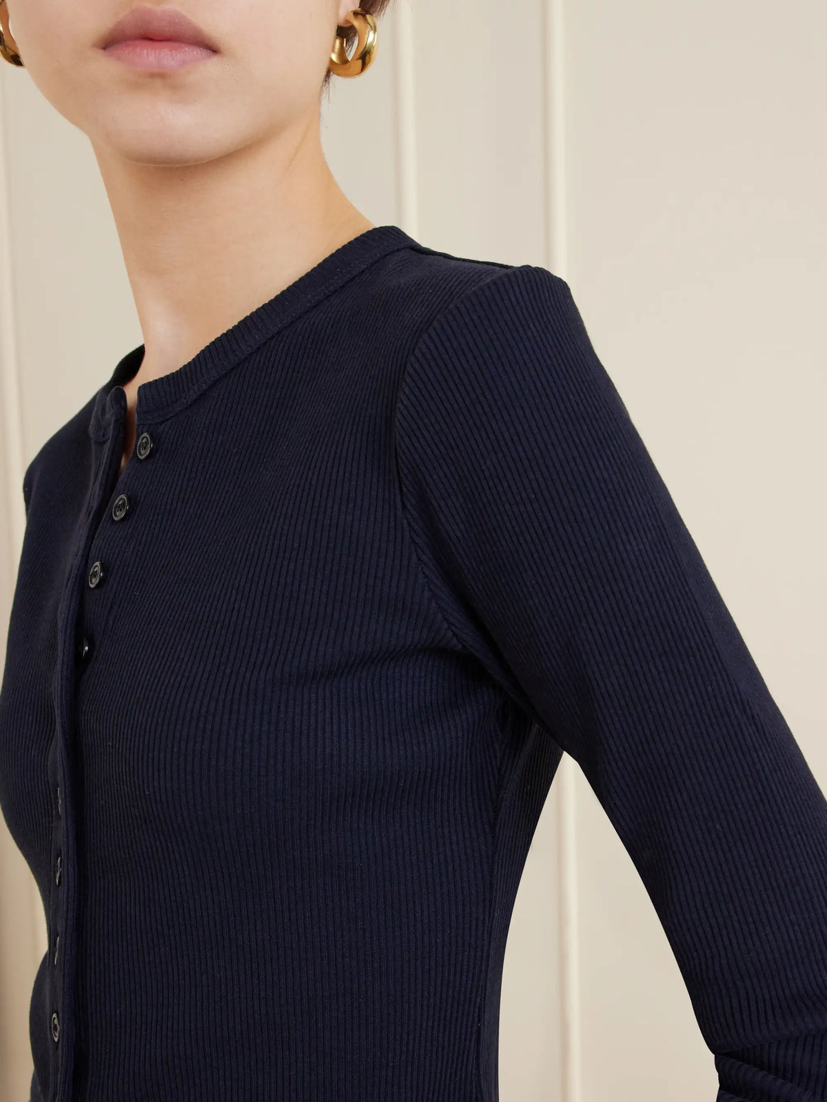 Kari Ribbed Stretch-jersey Cardigan