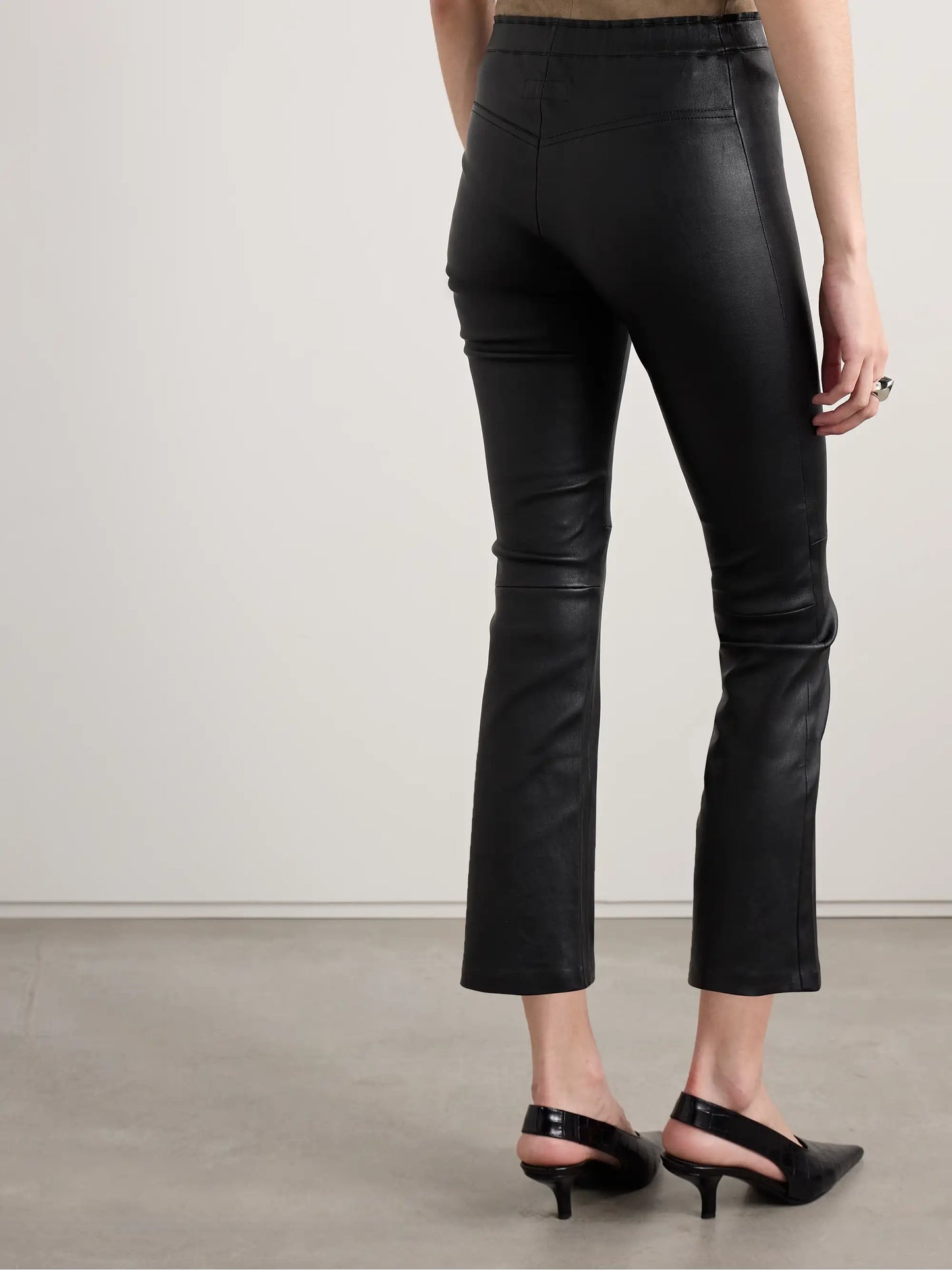 Jp Twenty Cropped Leather Flared Leggings