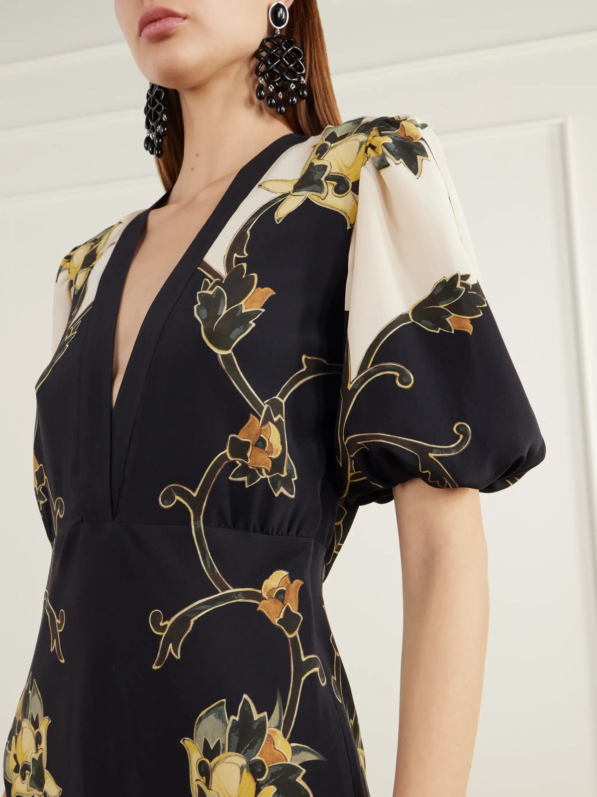 La DoubleJ Marlene Floral-print Silk-crepe Maxi Dress
