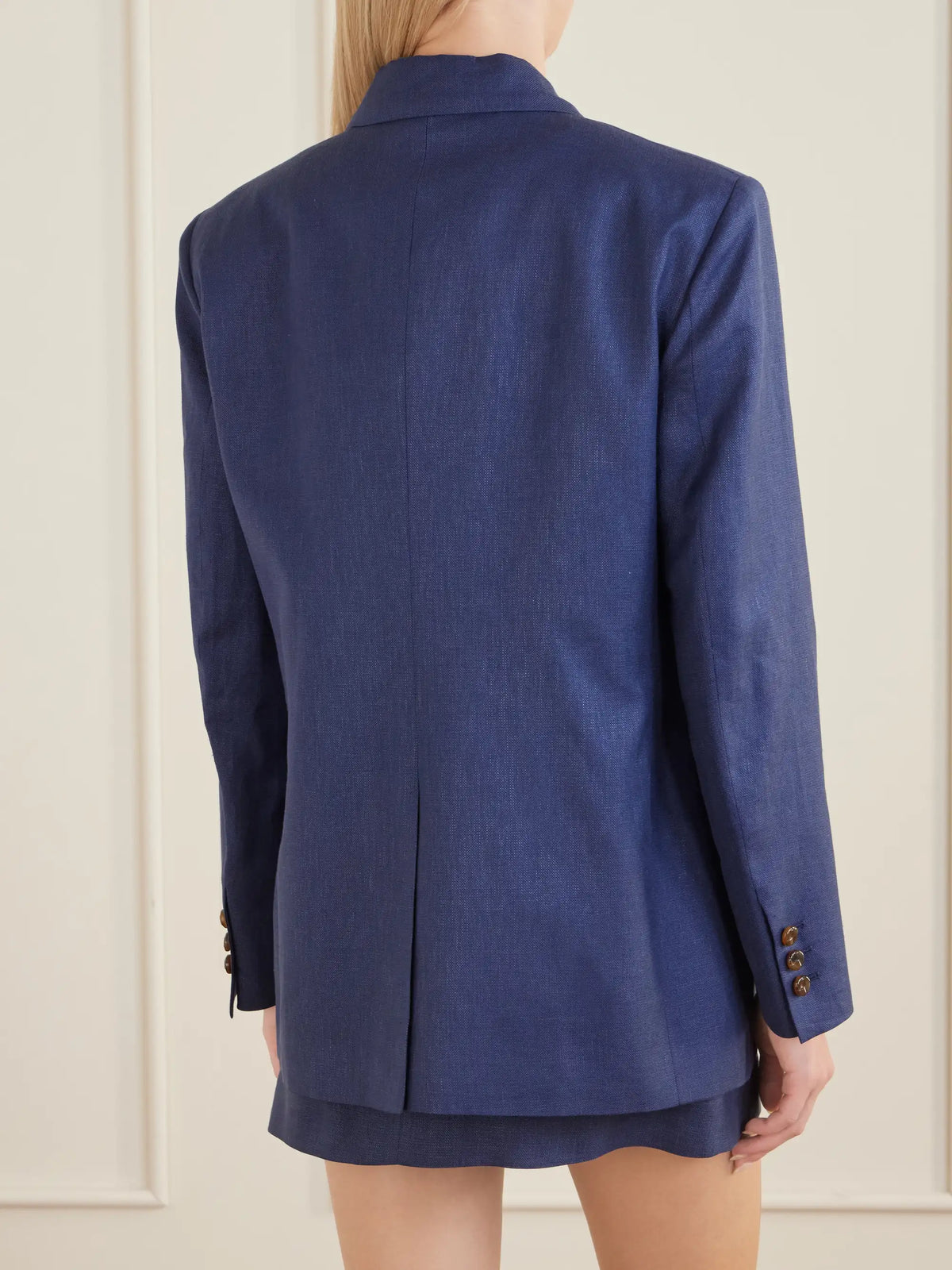 Nightbreak Double-breasted Linen, Wool And Silk-blend Blazer