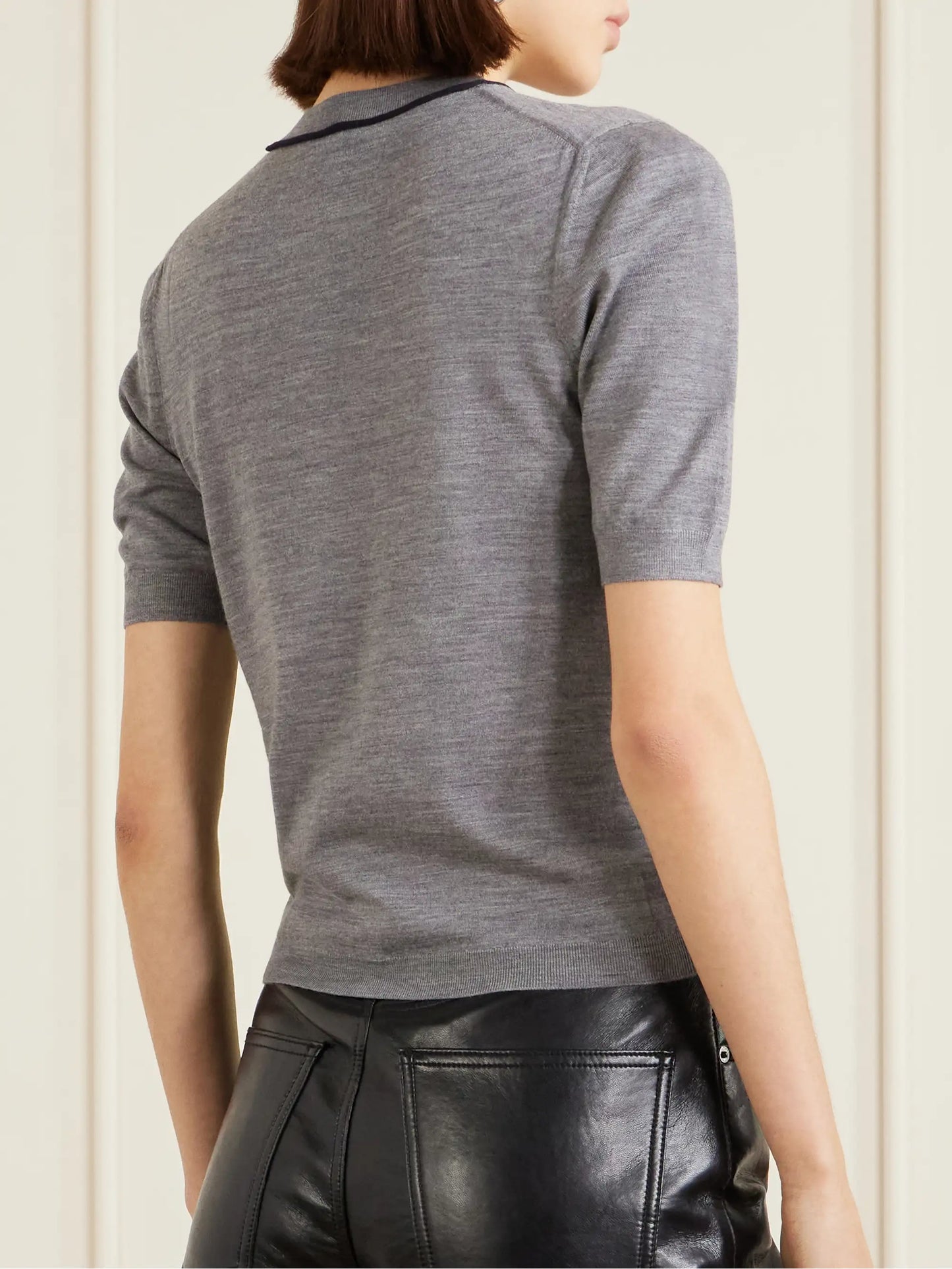 Piped Wool T-shirt