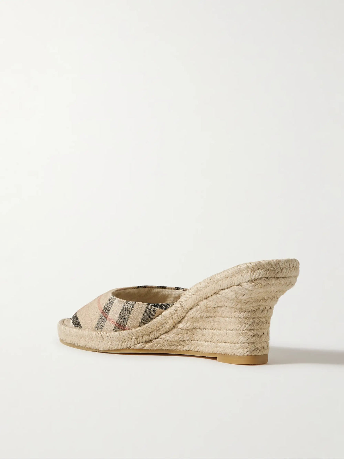 Checked Canvas-jacquard Espadrille Wedge Mules