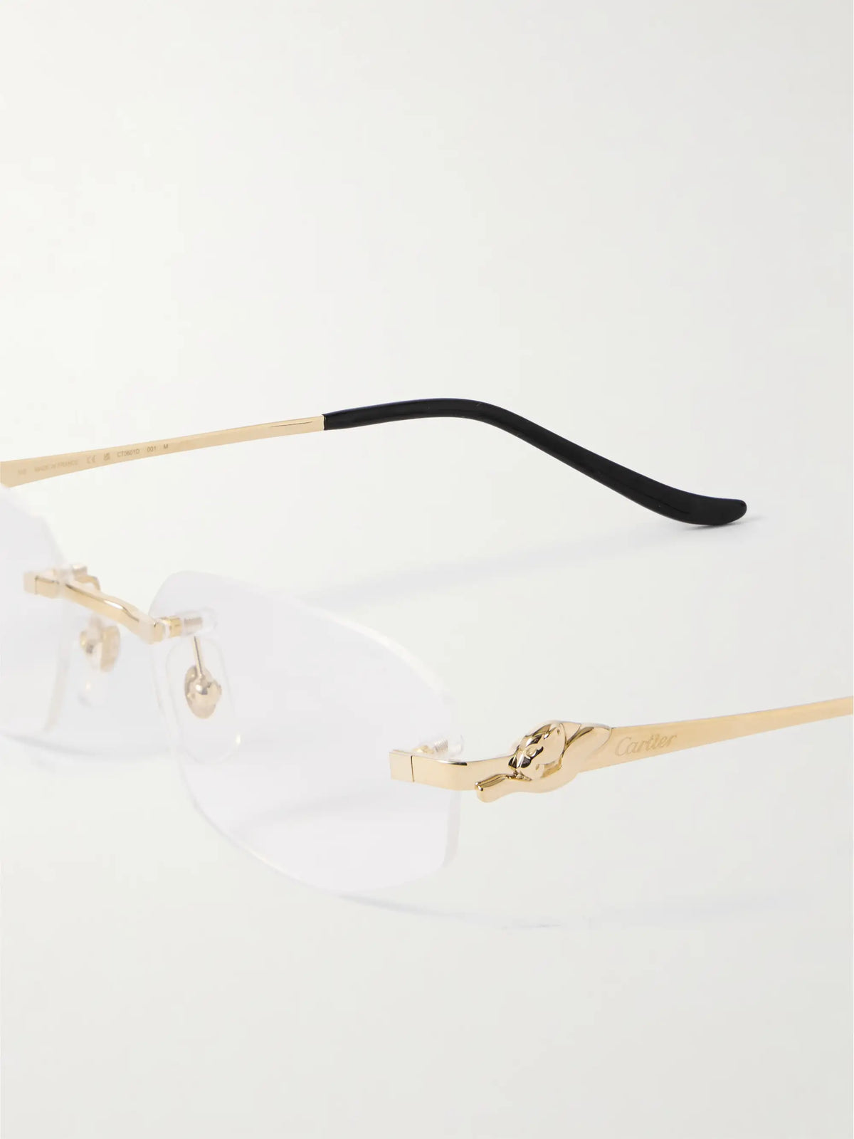 Panthère Classic Rimless Oval-frame Gold-tone Optical Glasses