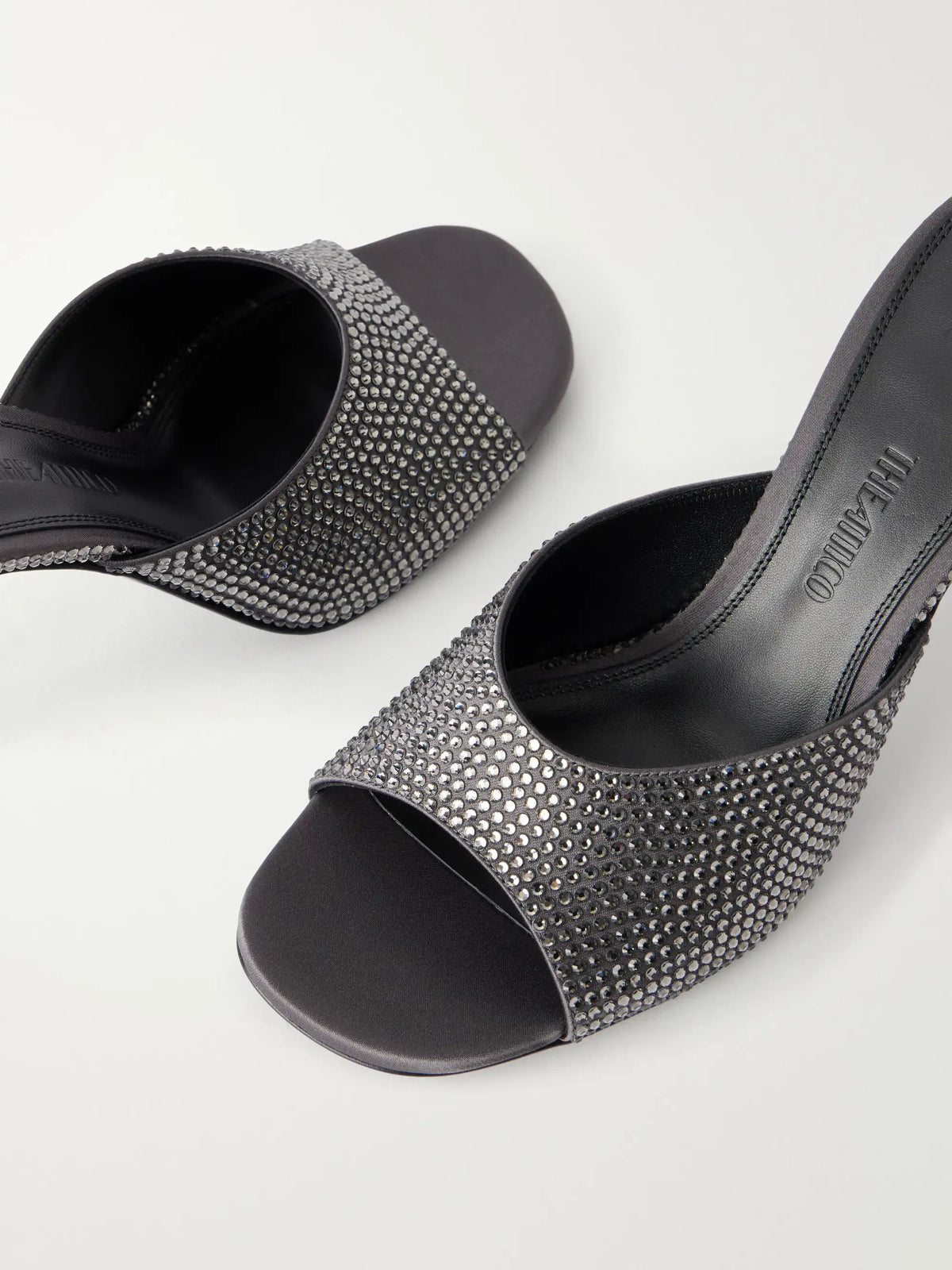 The Attico Betta 95 Crystal-embellished Satin Sandals