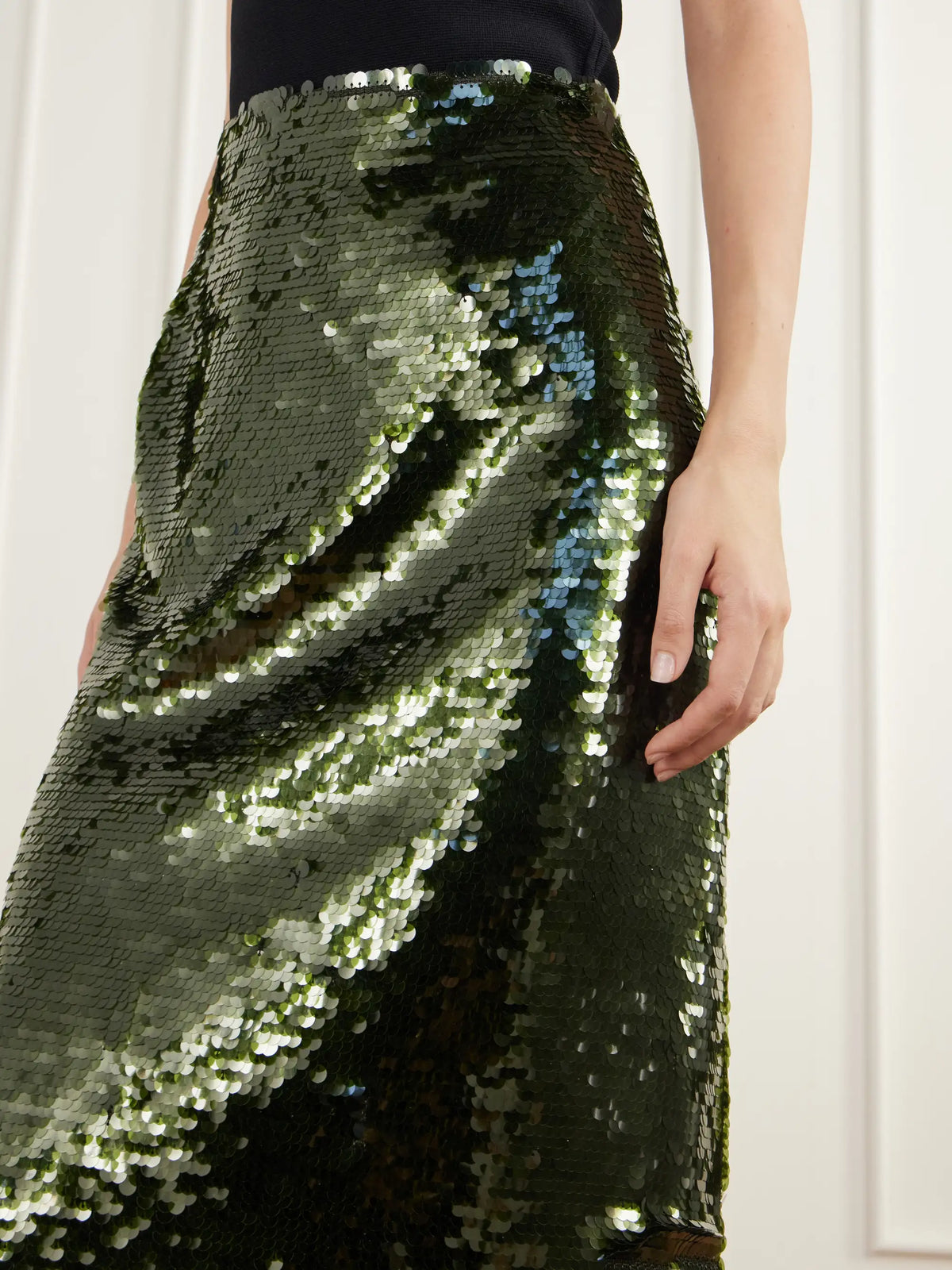 Carolina Herrera Sequined Knitted Knee-length Skirt
