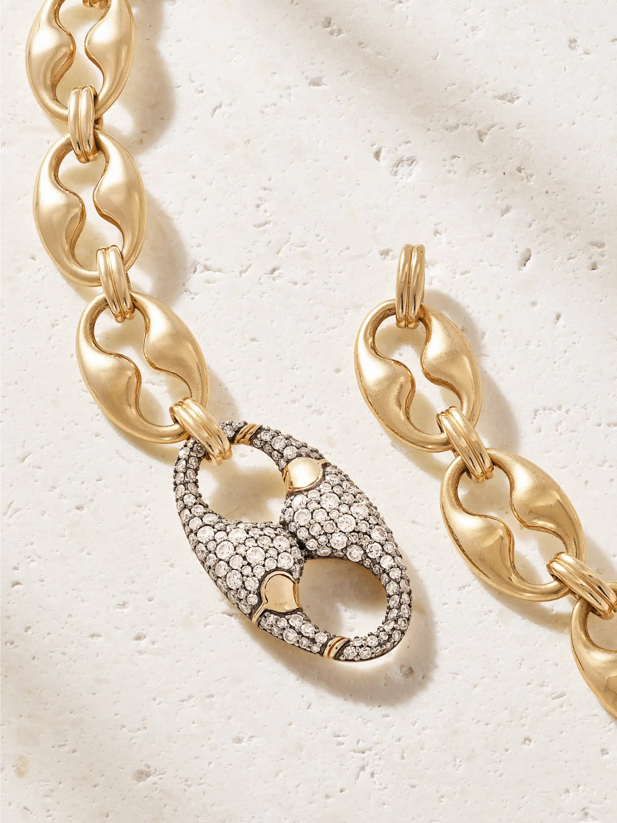 Persephone 14-karat Gold Rhodium-plated Diamond Necklace