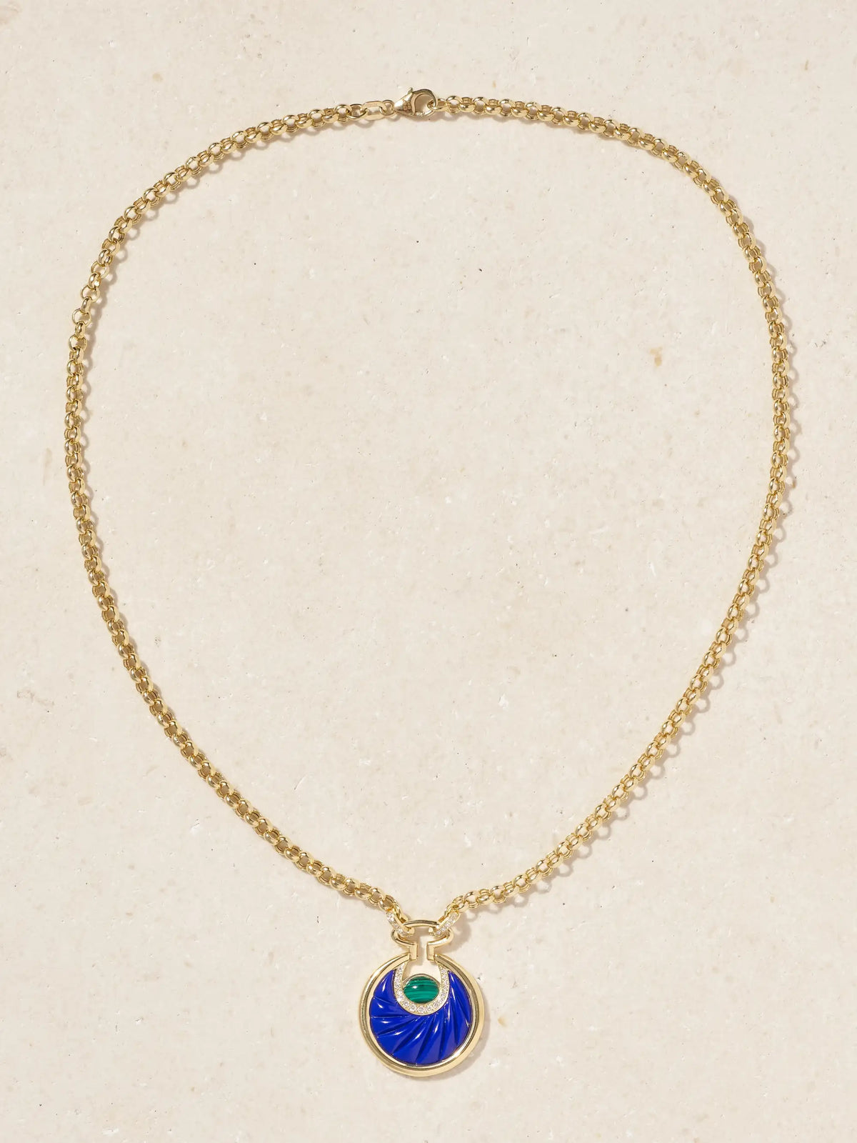 Circus Moon Big 18-karat Gold Multi-stone Necklace