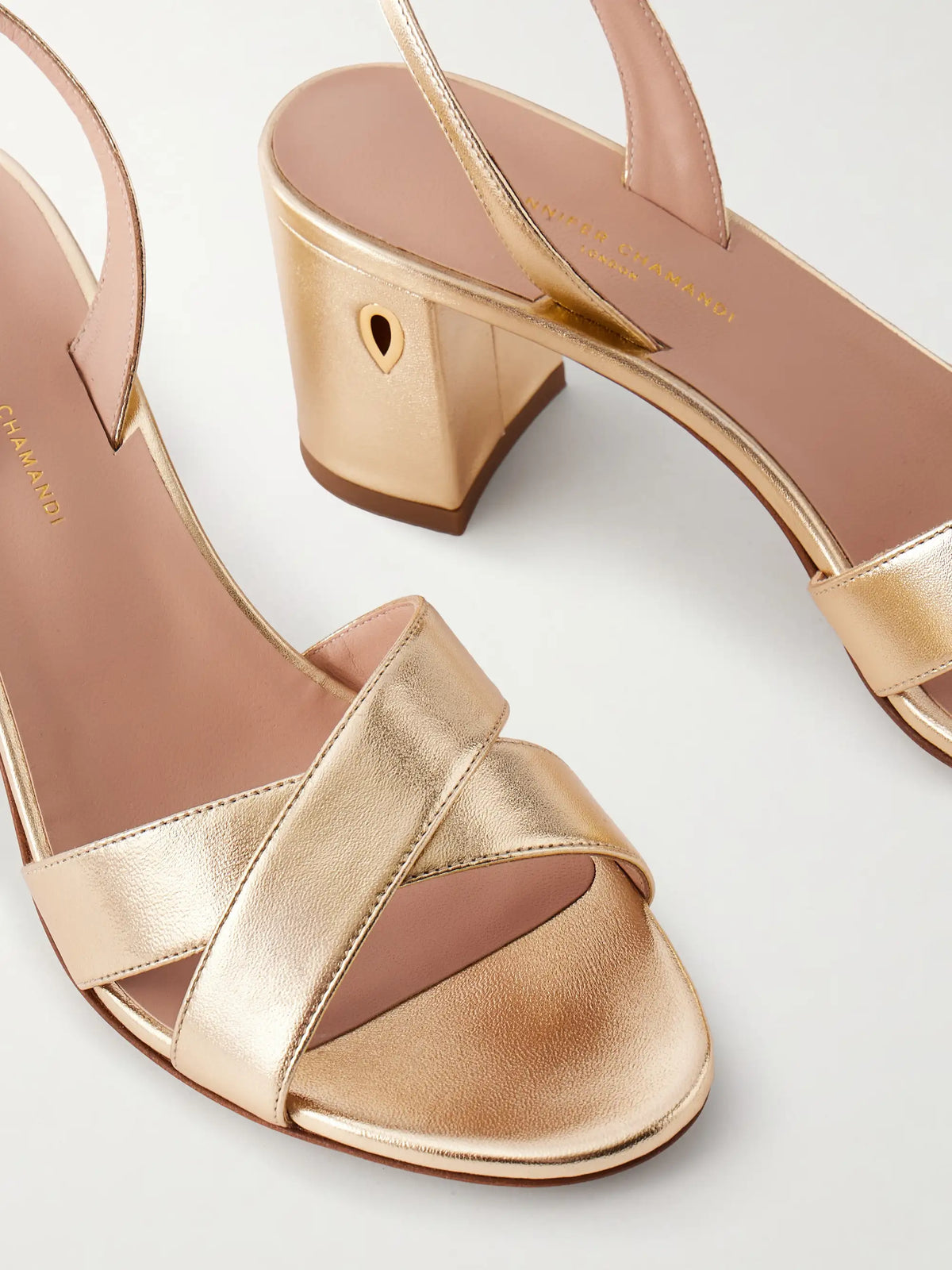 Leonardo 65 Metallic Leather Sandals