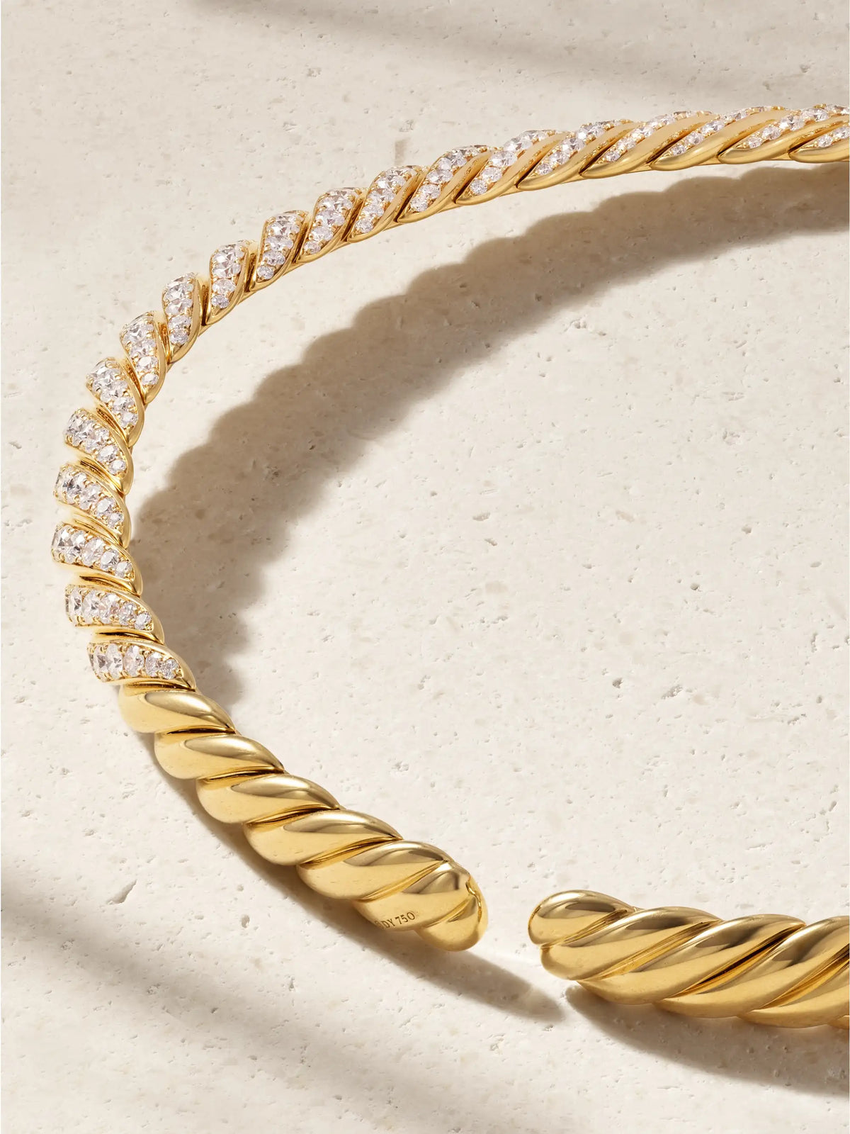 Sculpted Cable 18-karat Gold Diamond Necklace