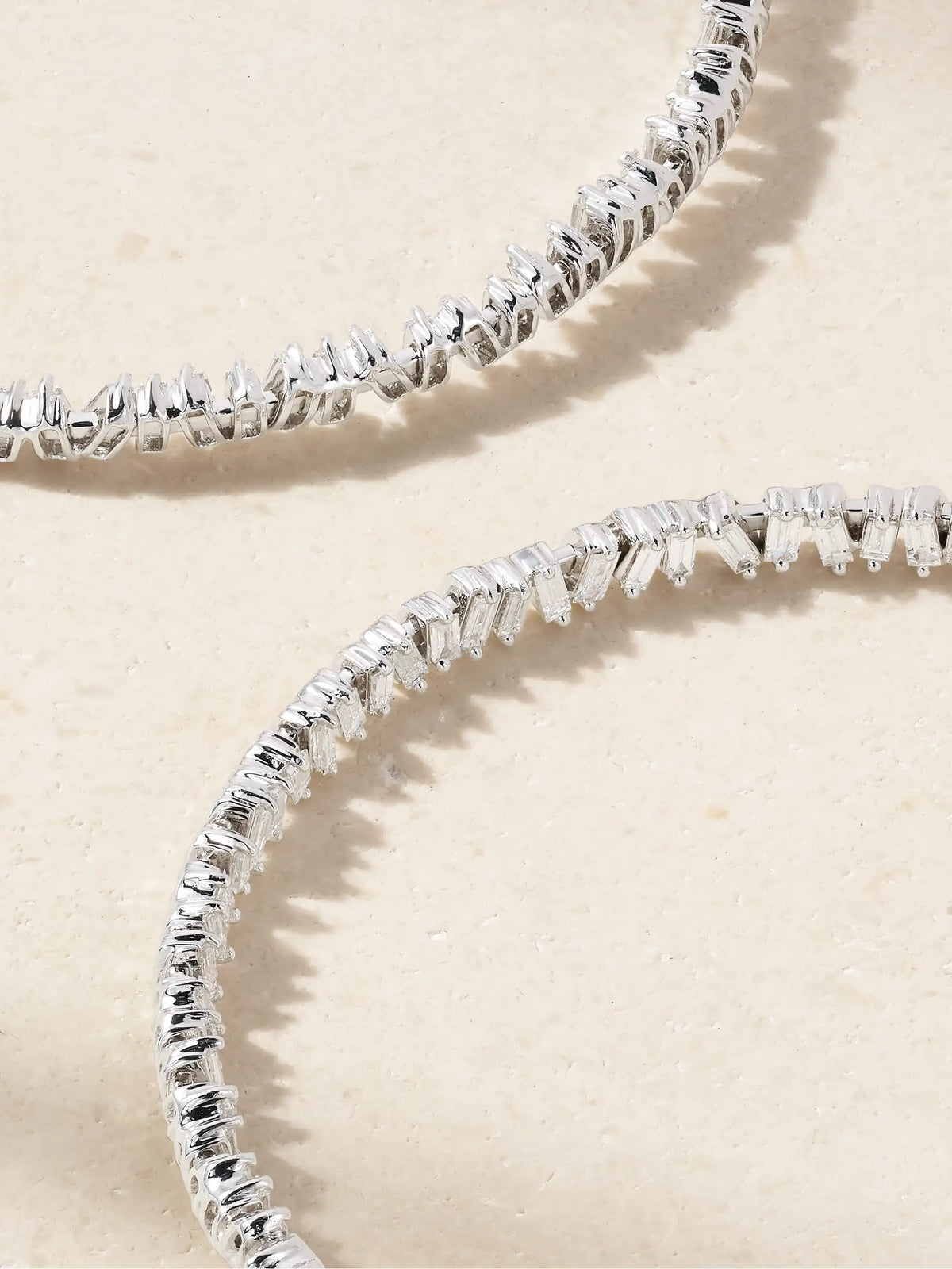 Suzanne Kalan 18-karat White Gold Diamond Hoop Earrings