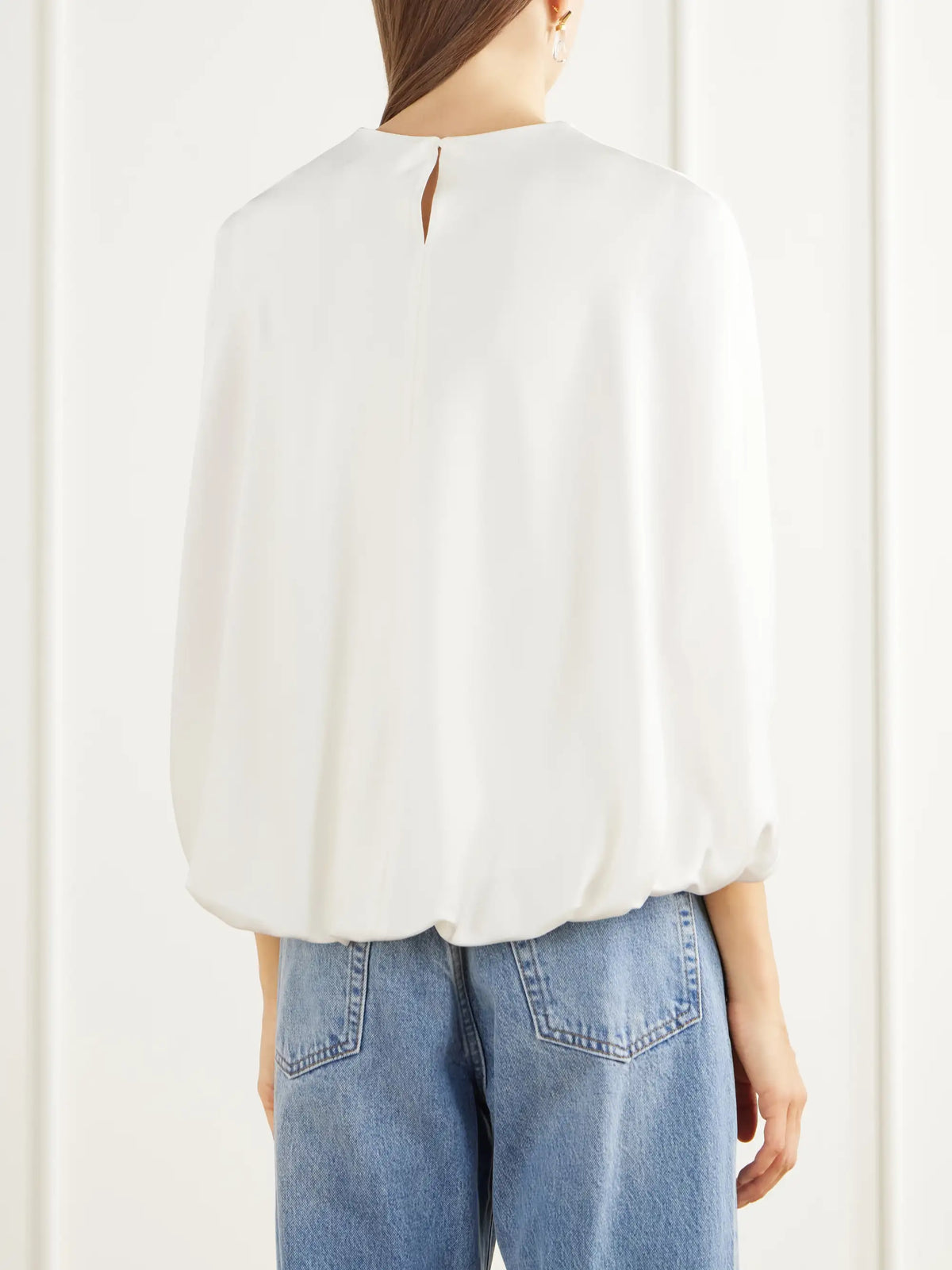 SIMKHAI Lauren Cape-effect Satin Blouse