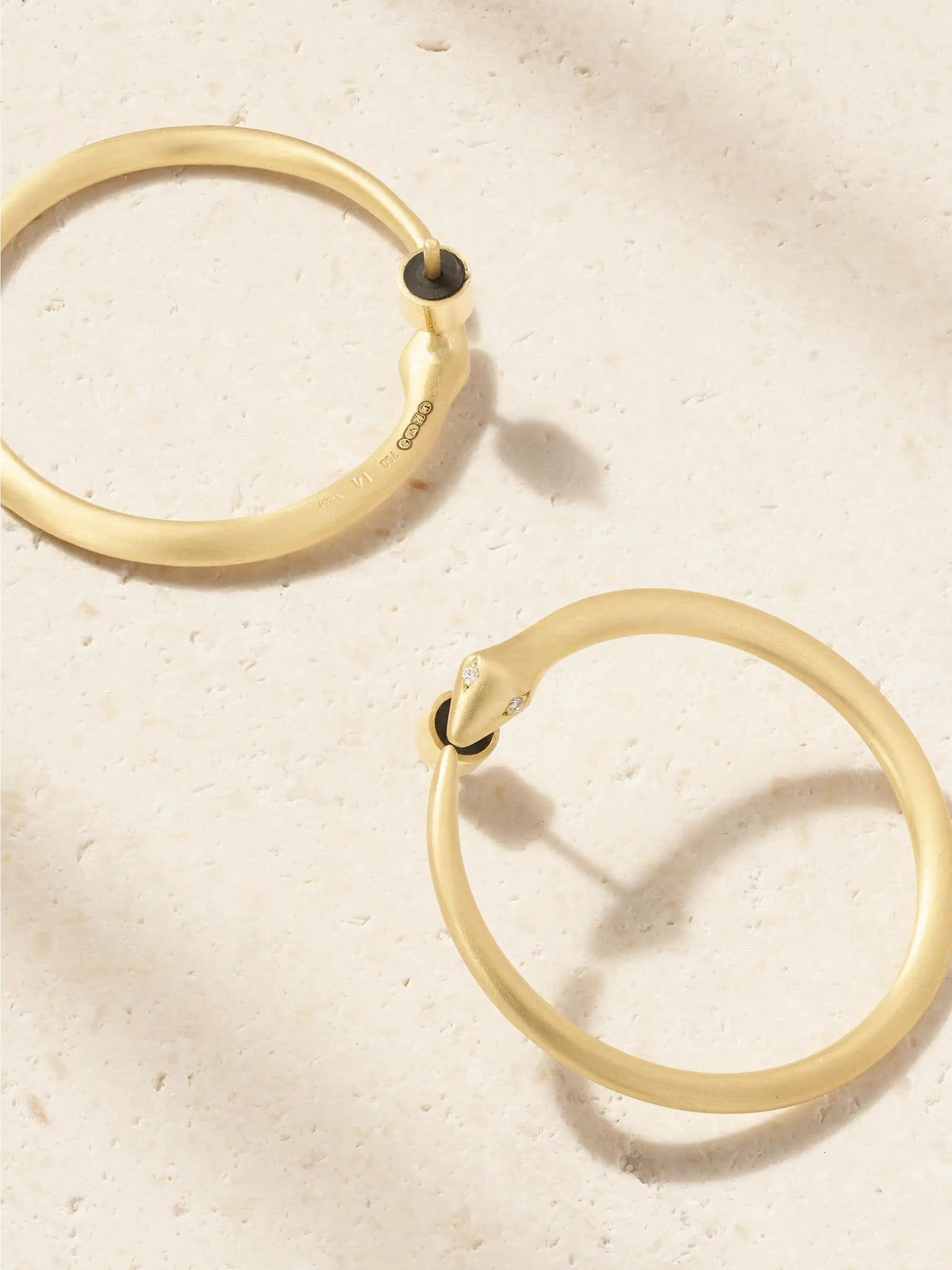 Snake 18-karat Gold Diamond Hoop Earrings