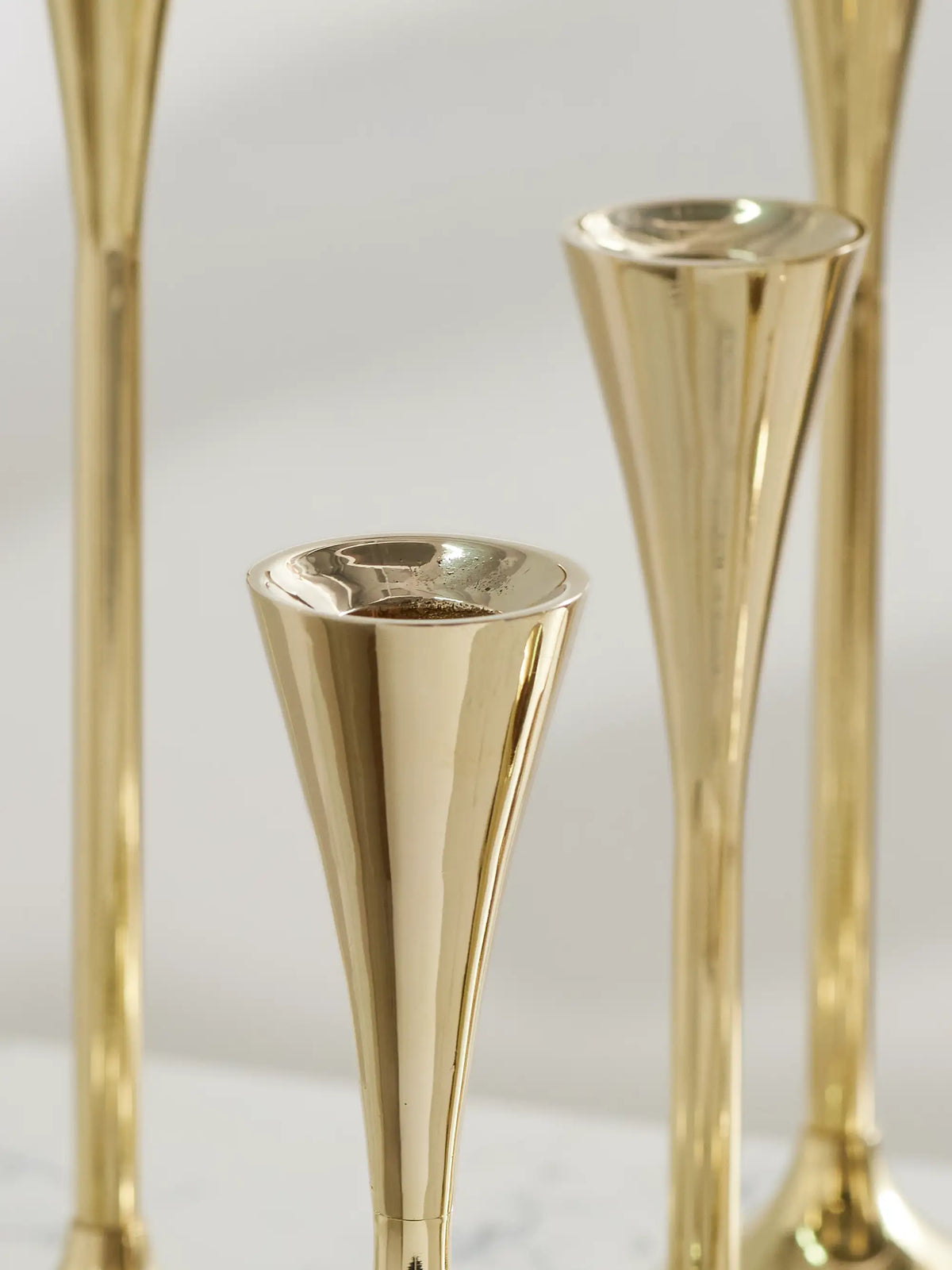 Drip Set Of Nine Gold-tone Candleholders