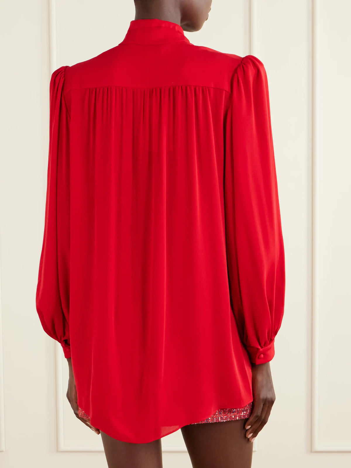 Scarf-detailed Silk Georgette Blouse