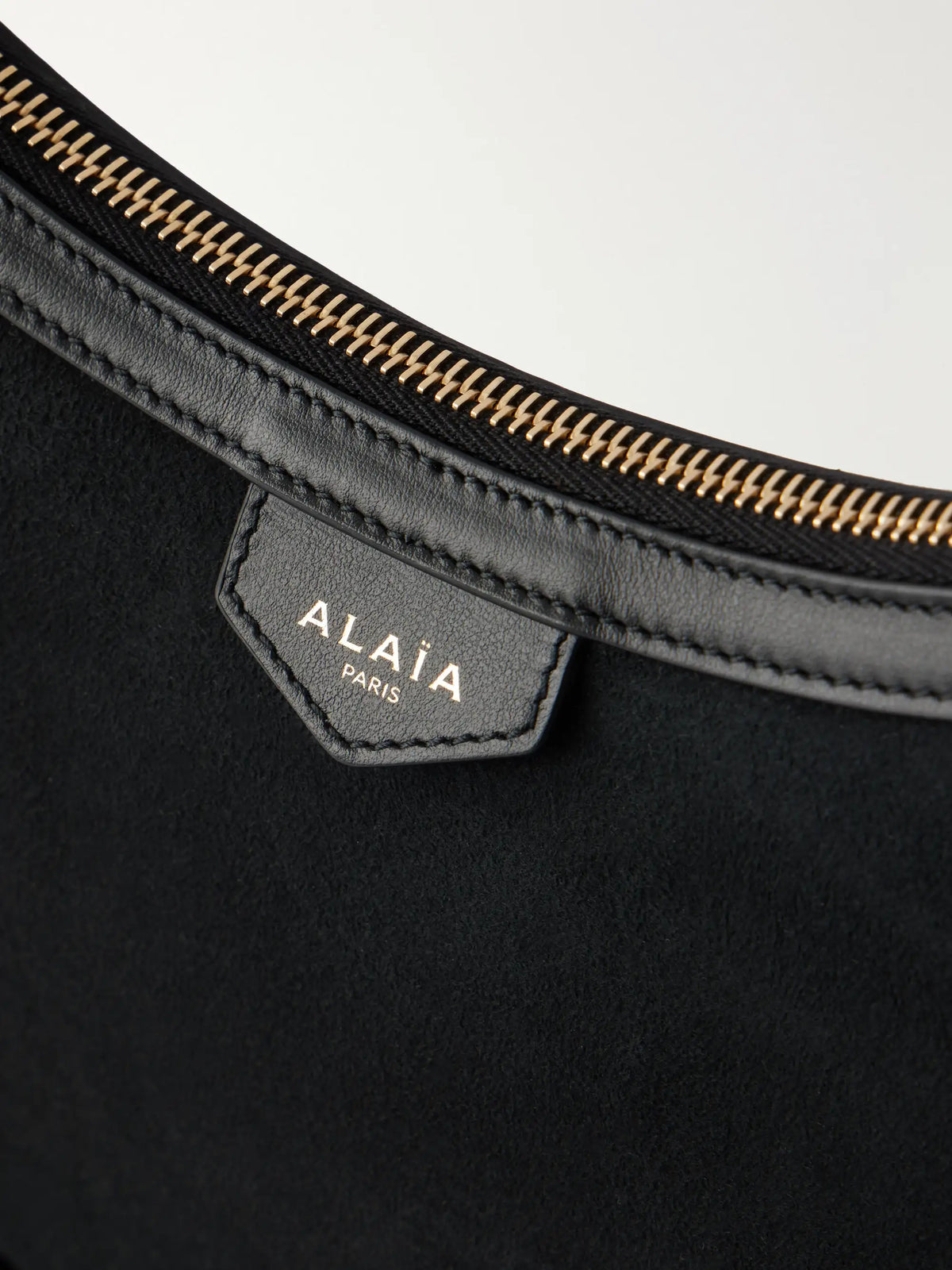 Alaïa Demi Lune Shearling-trimmed Suede Shoulder Bag