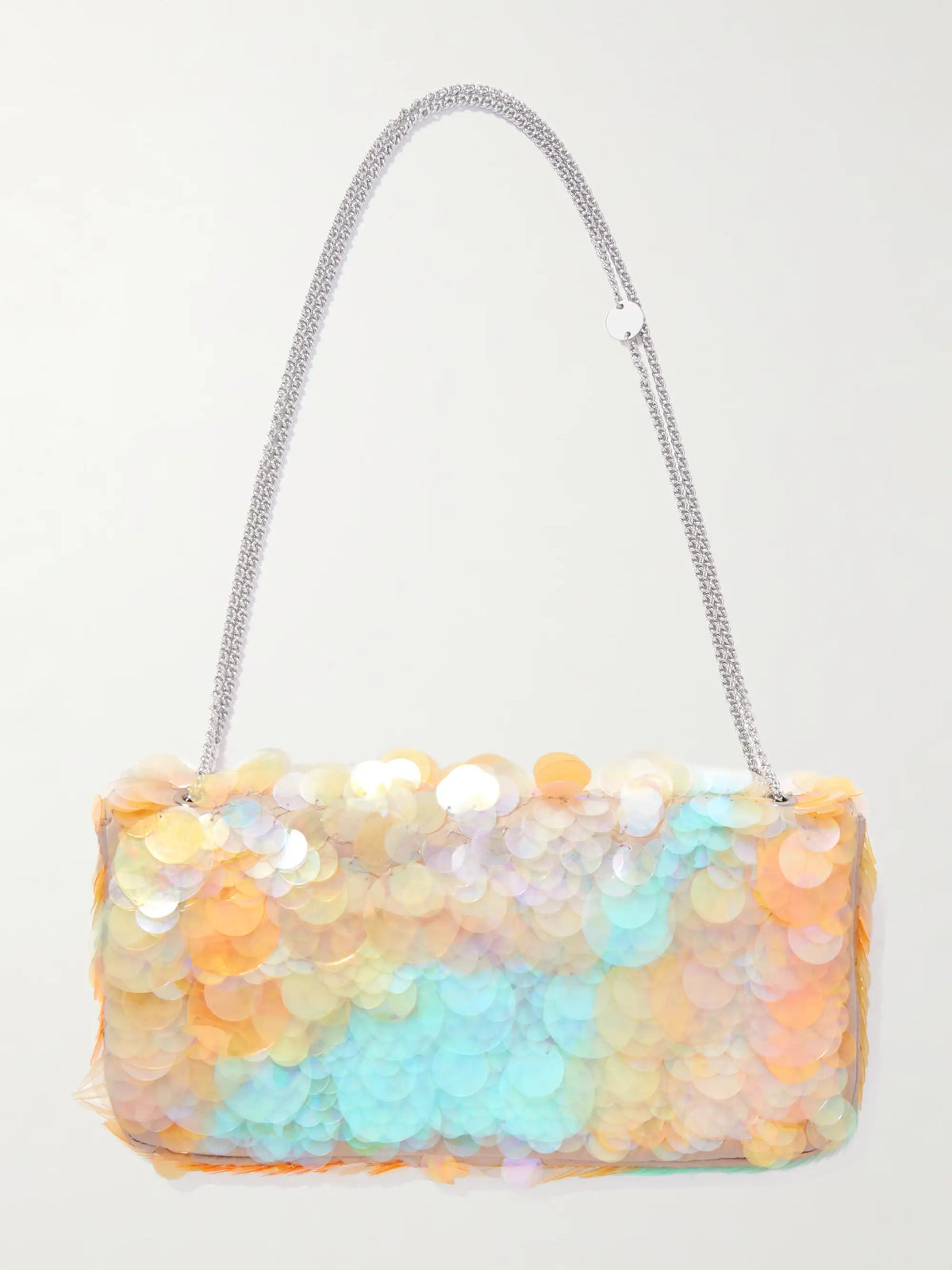 Sequined Satin Shoulder Bag