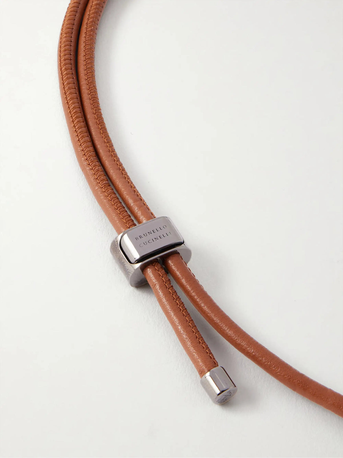 Leather And Silver-tone Necklace