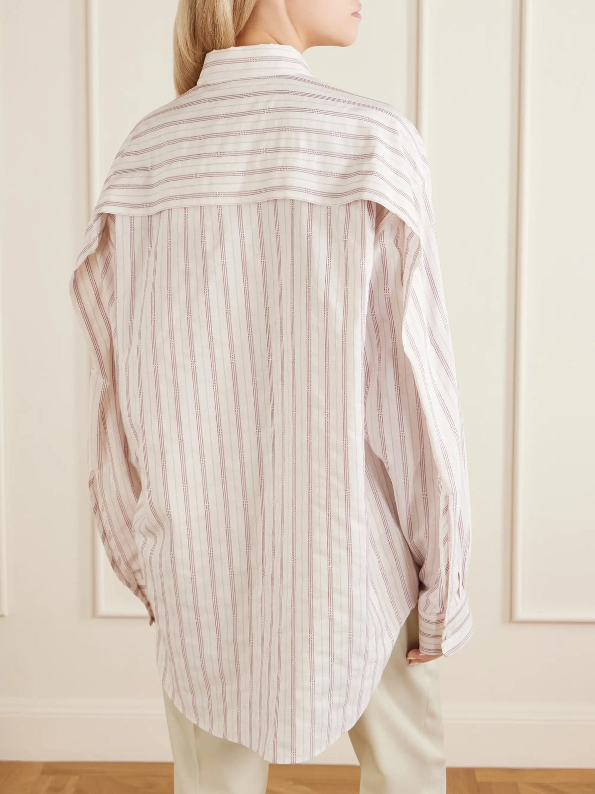 Amari Pinstriped Cotton And Silk-blend Shirt