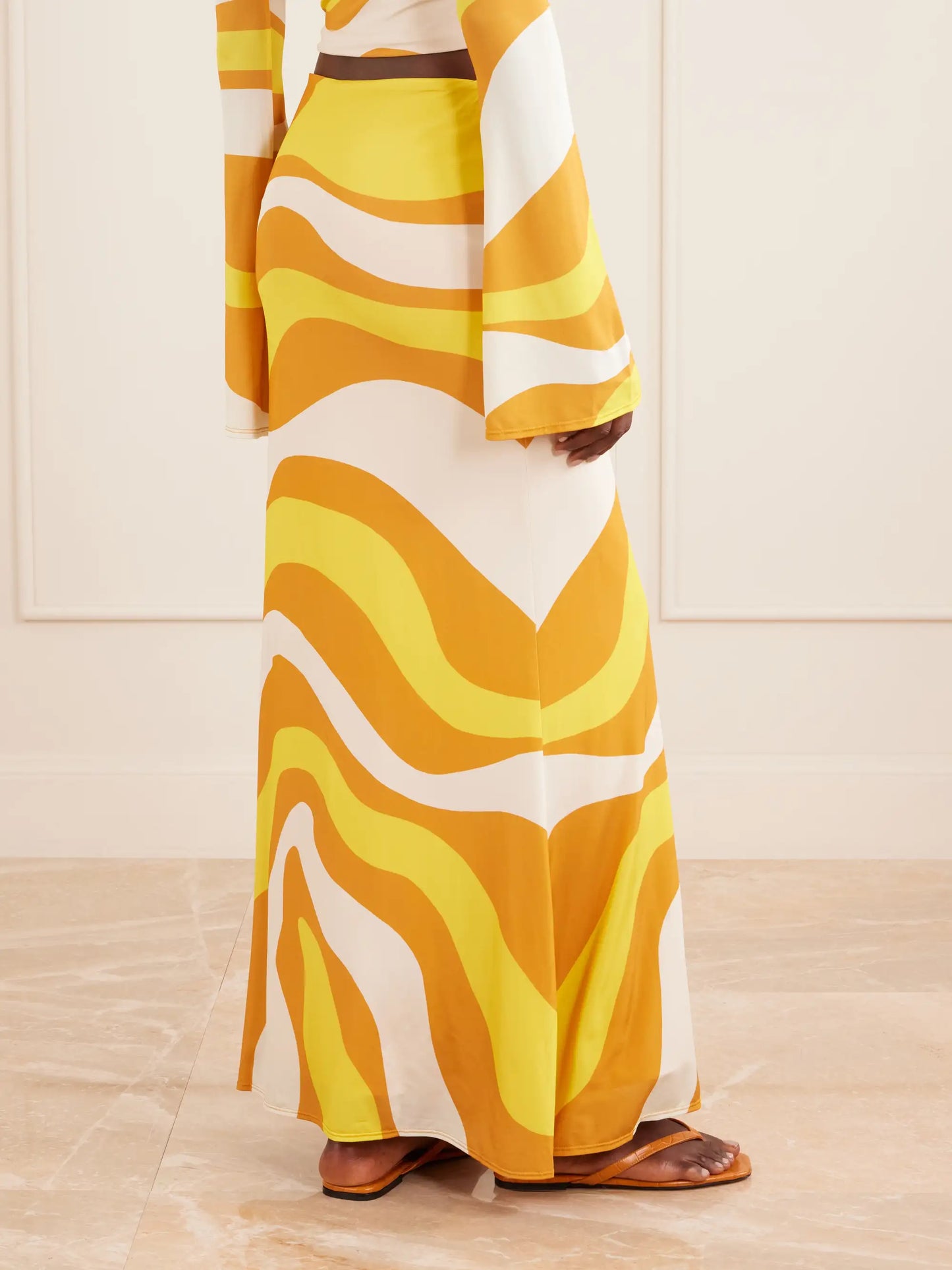 Halia Printed Jersey Midi Skirt