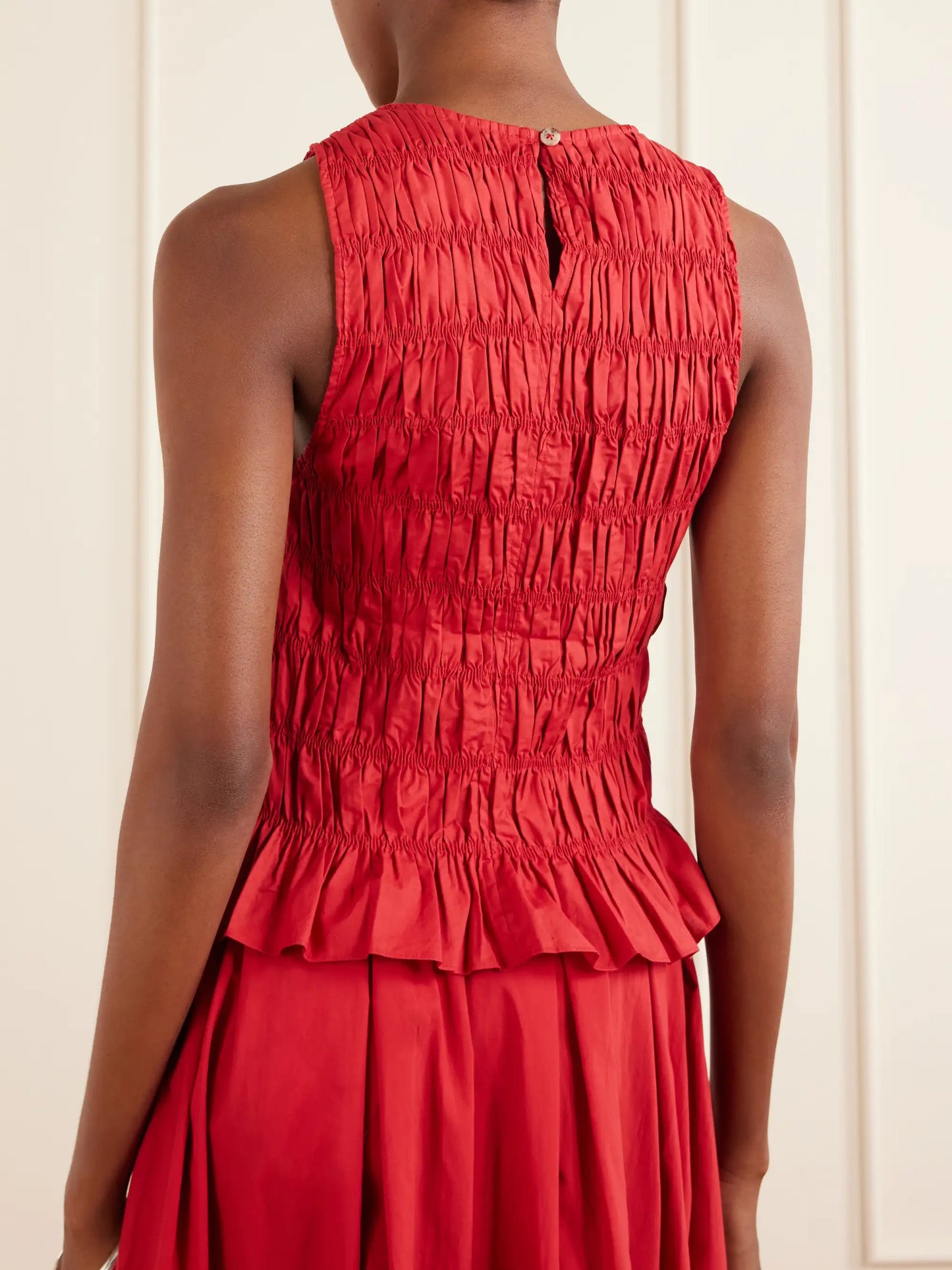 Cales Shirred Cotton Top