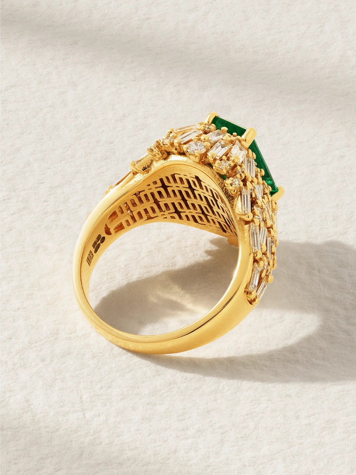 18-karat Gold, Diamond And Emerald Ring