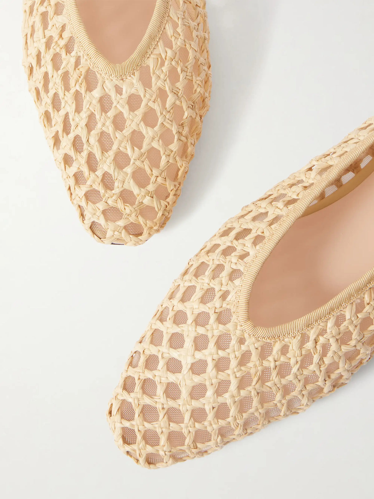 Emery Crocheted Raffia Ballet Flats