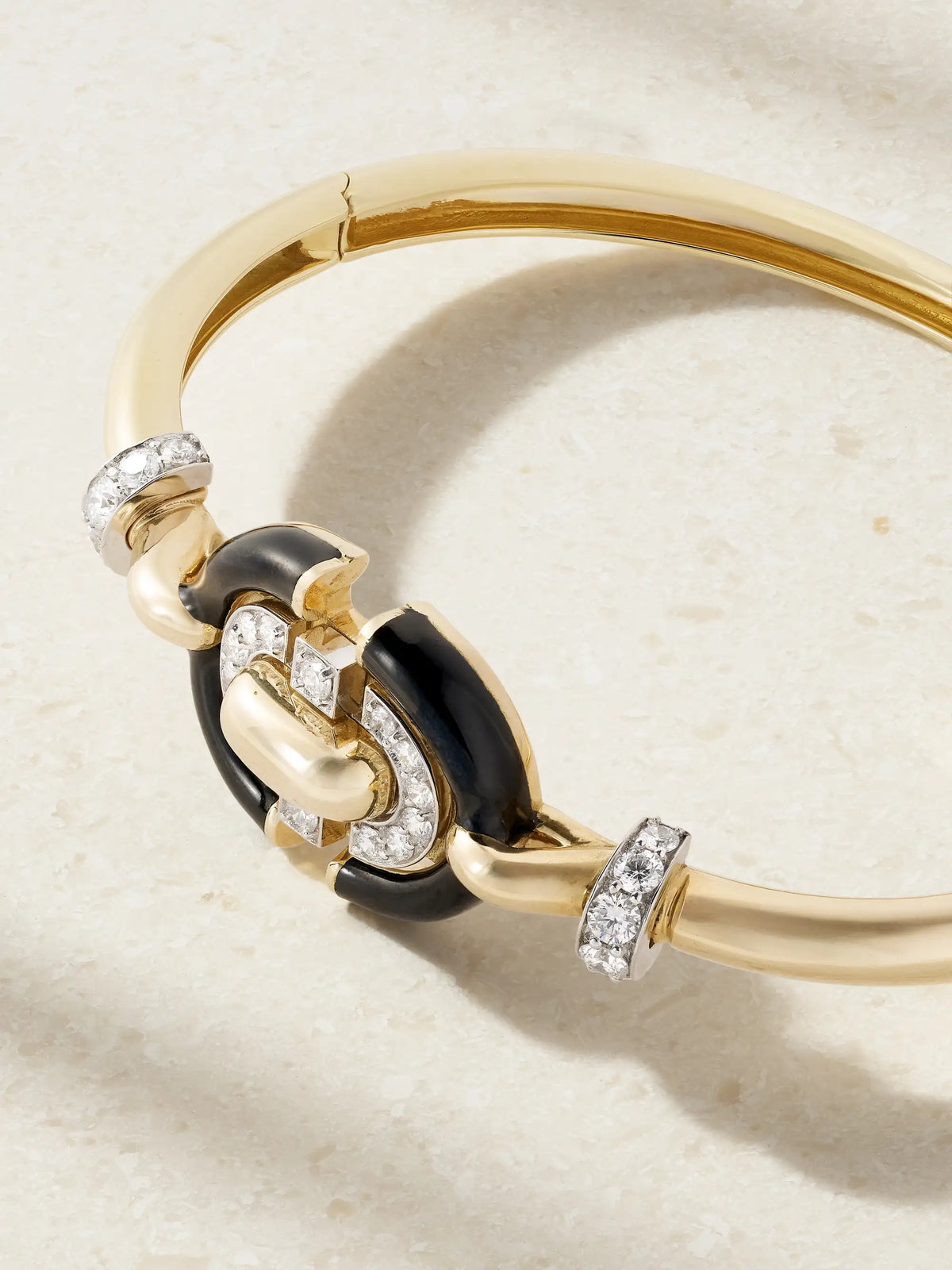 Unity 18-karat Gold And Platinum, Diamond And Enamel Bracelet