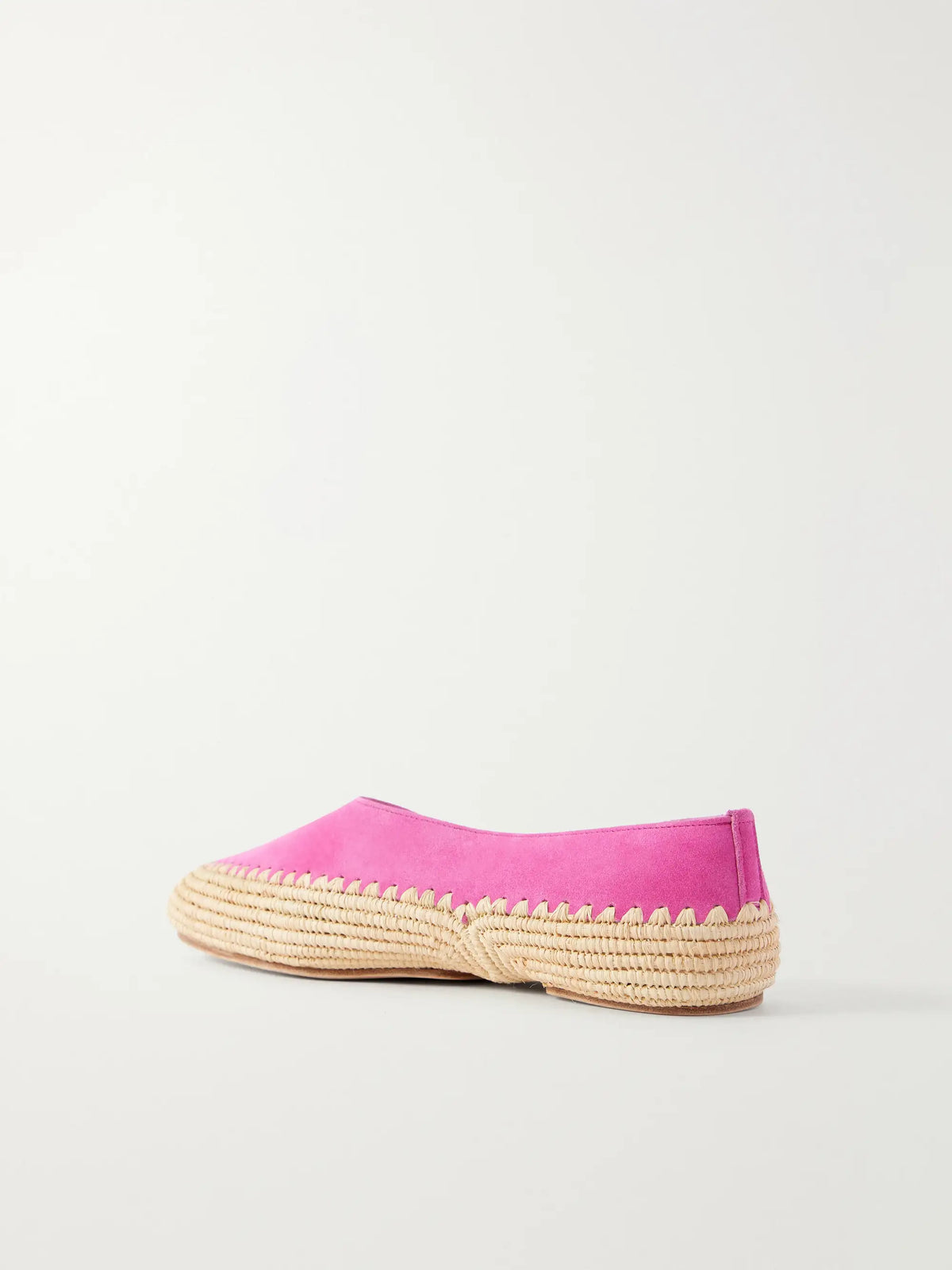 Suede And Raffia Ballet Flats