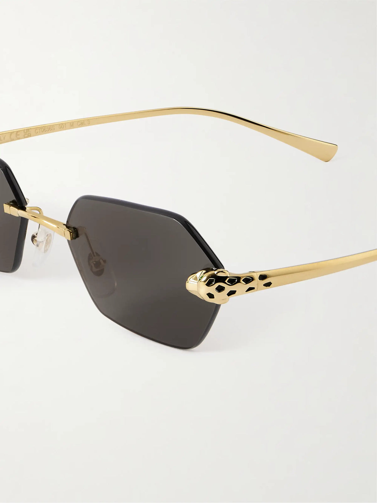 Eyewear Panthère De Cartier Rimless Hexagon-frame Gold-tone Sunglasses