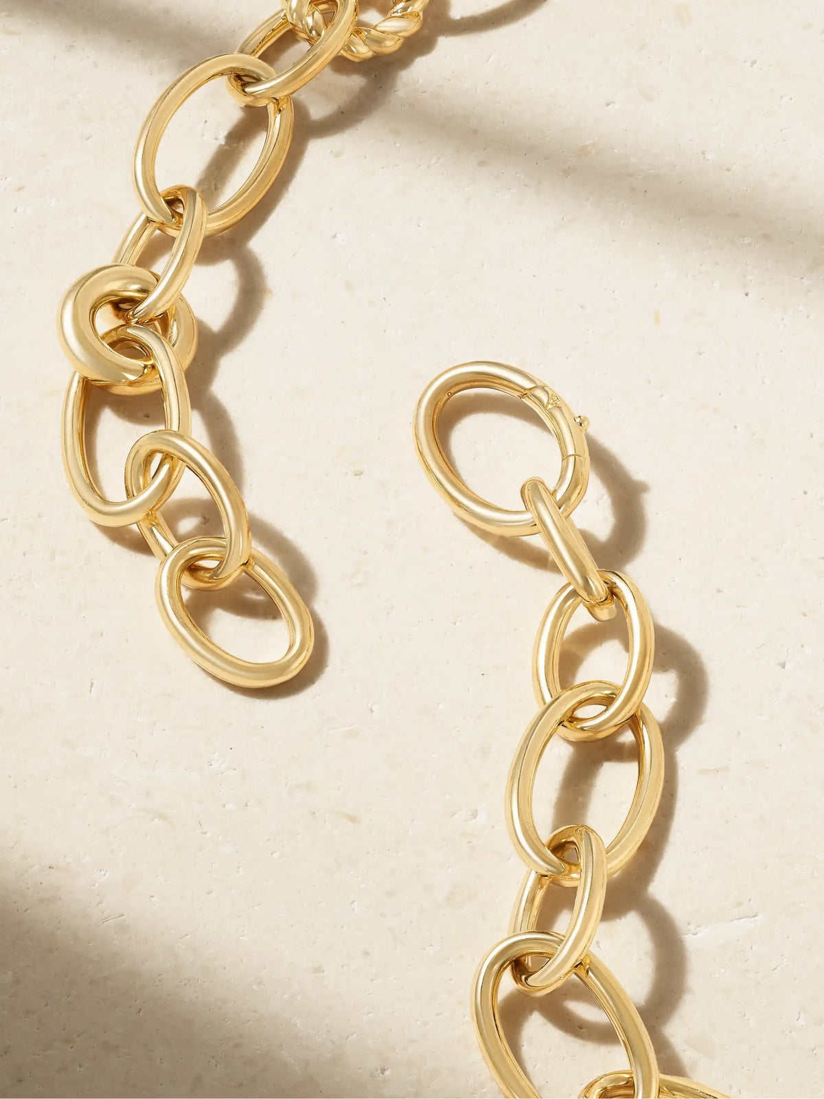 Oval Link Chain 18-karat Gold Necklace And Bracelet Set