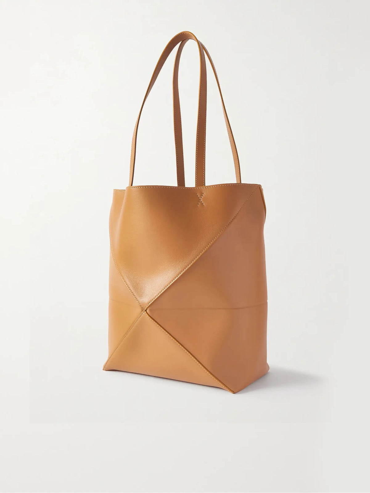 Puzzle Fold Convertible Medium Leather Tote