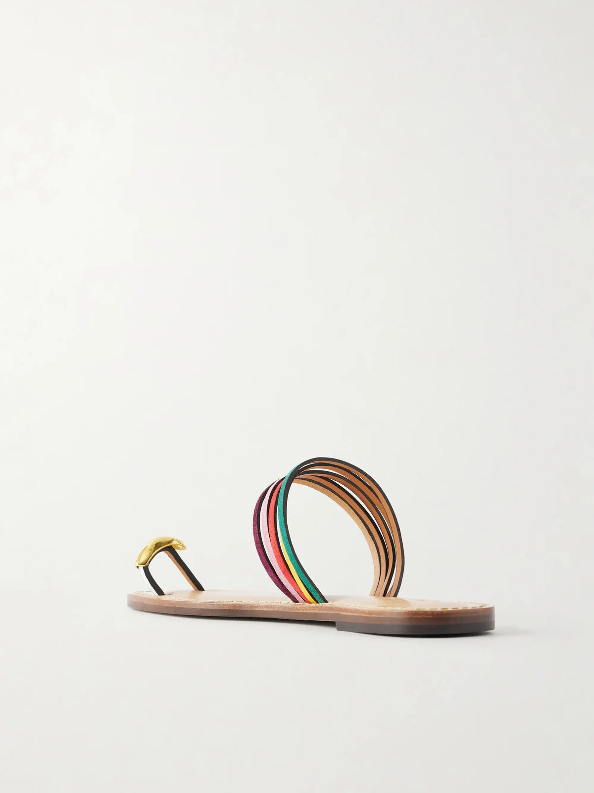 The Lusaka Embellished Leather-trimmed Suede Sandals