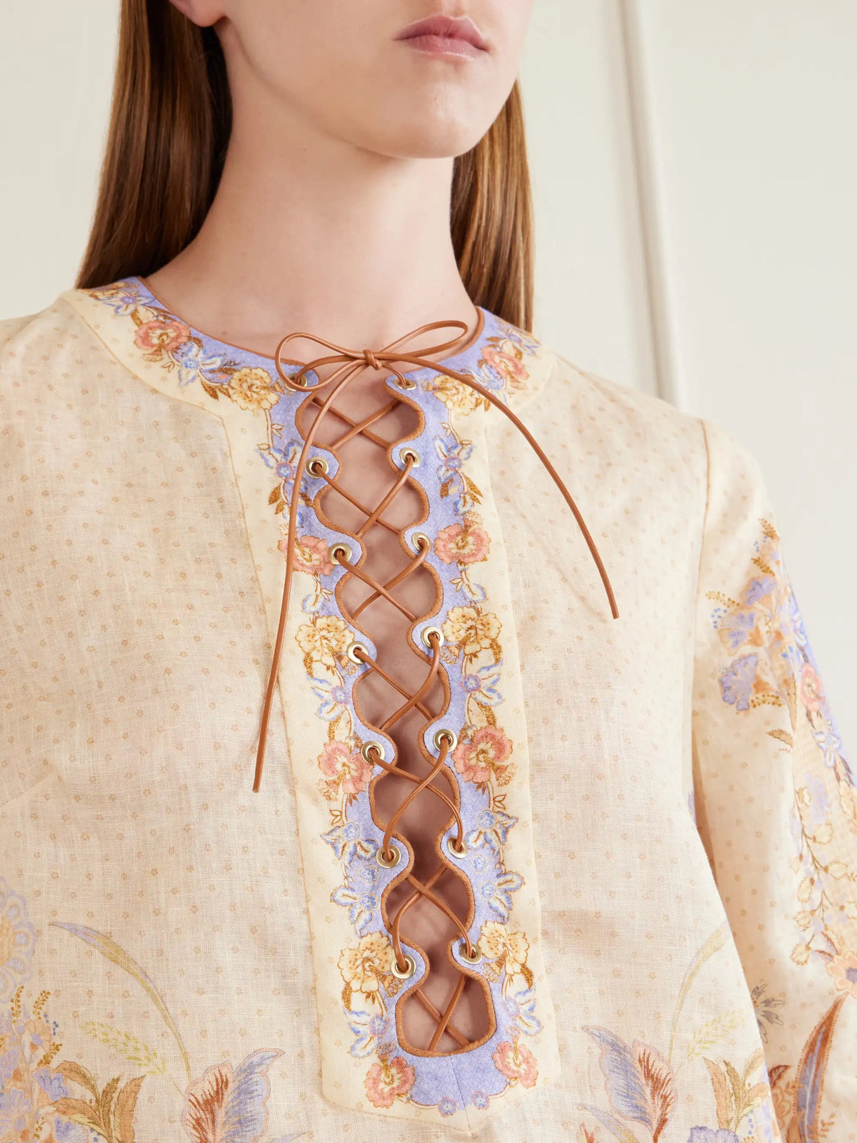 Zimmermann Indra Printed Linen Mini Dress