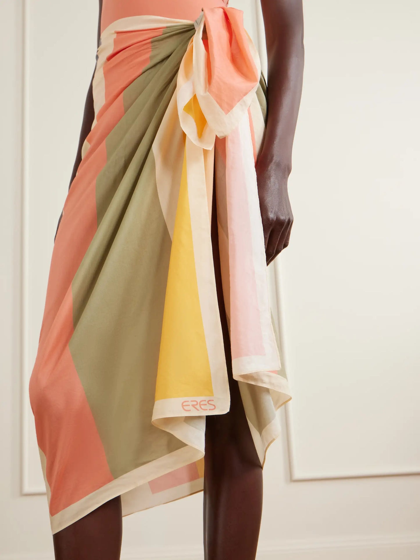 Croquant Striped Cotton And Silk-blend Sarong