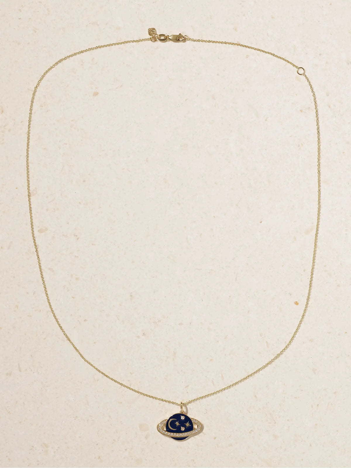 Celestial 14-karat Gold, Enamel And Diamond Necklace