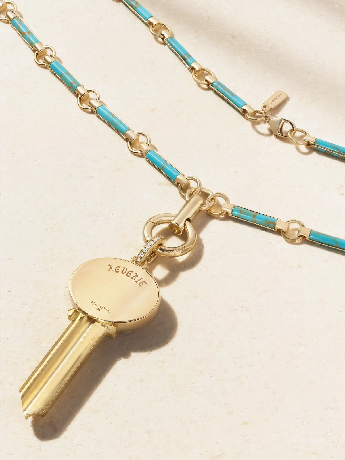 Reverie 18-karat Gold, Turquoise And Diamond Necklace