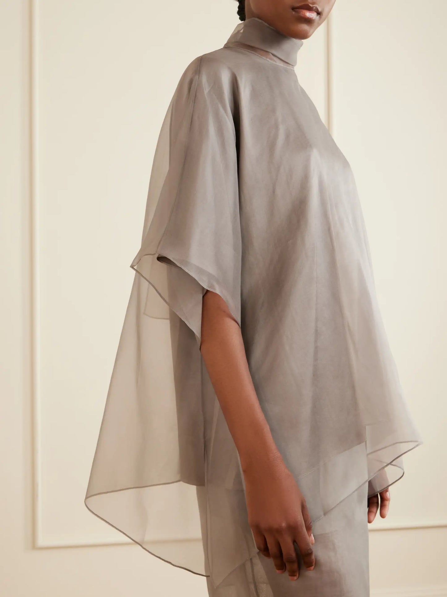 The Cali Tie-detailed Layered Silk-organza Blouse